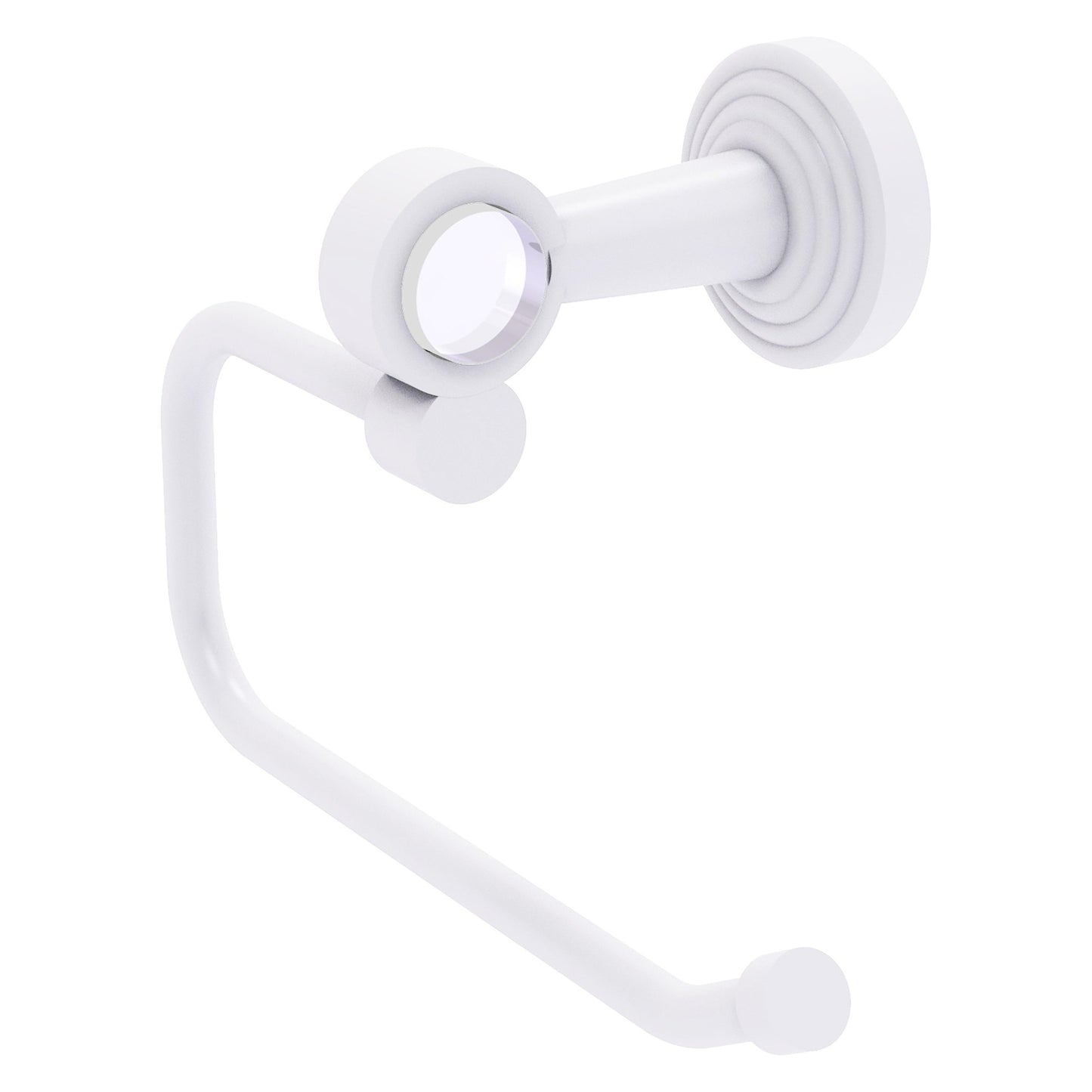 Allied Brass Pacific Beach 7.7" x 5.6" Matte White Solid Brass European Style Toilet Tissue Holder