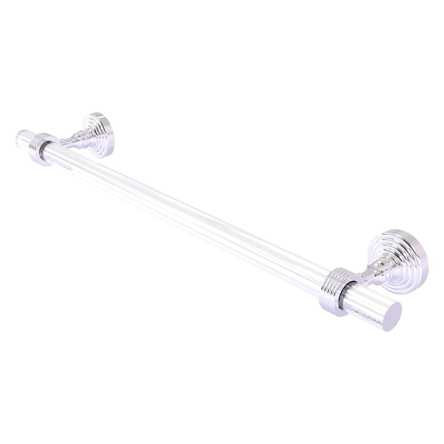 Allied Brass Pacific Grove 22" x 2.2" Polished Chrome Solid Brass 18-Inch Towel Bar With Grooved Accents