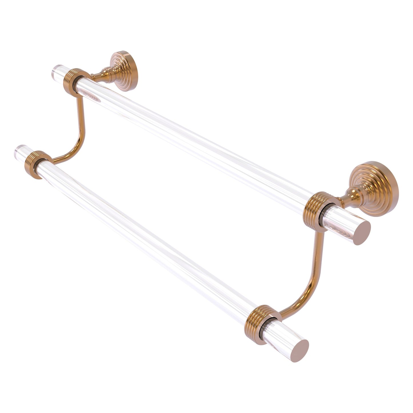 Allied Brass Pacific Grove 22" x 5.3" Brushed Bronze Solid Brass 18-Inch Double Towel Bar With Grooved Accents