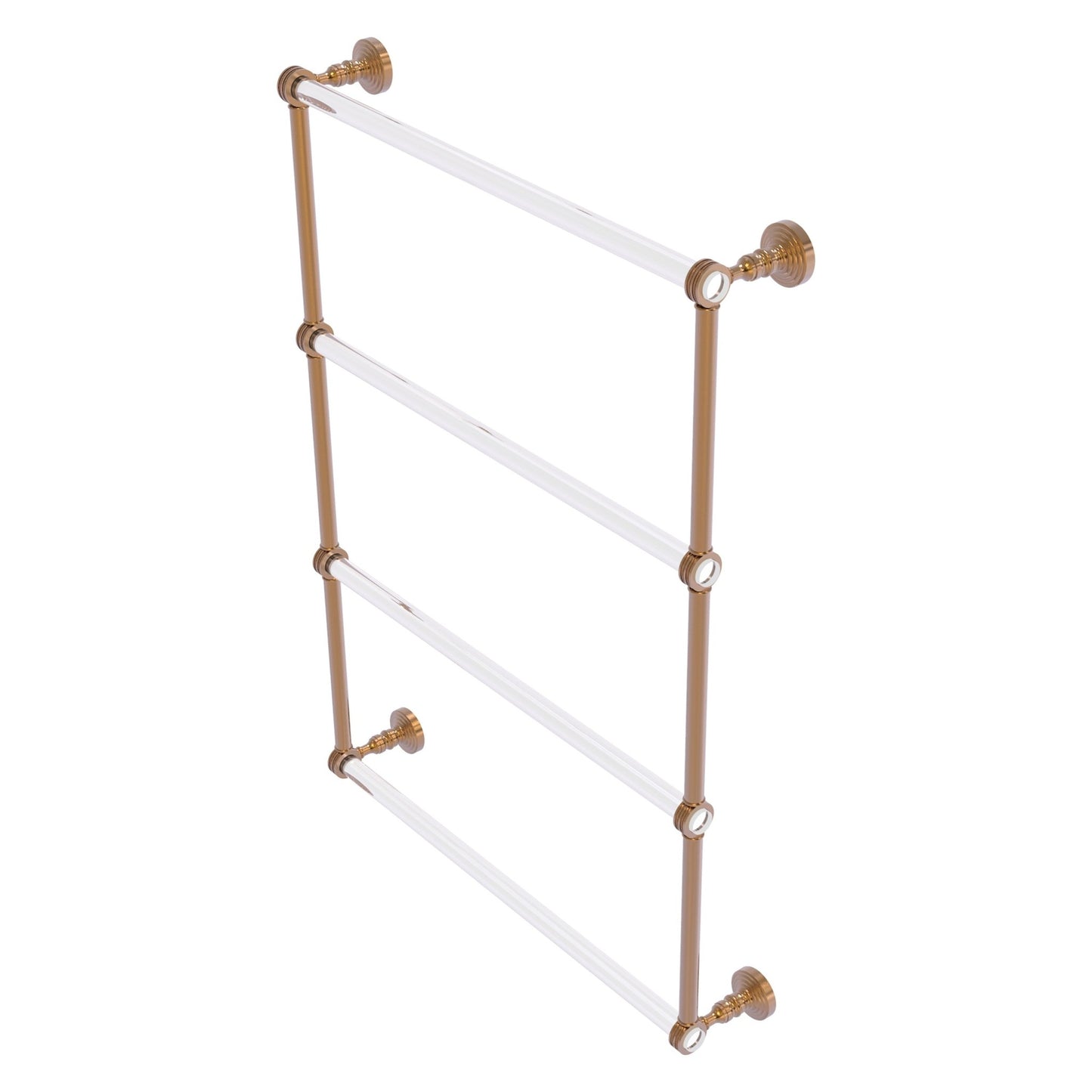 Allied Brass Pacific Grove 26.2" x 4.7" Brushed Bronze Solid Brass 4-Tier Ladder Towel Bar With Dotted Accents