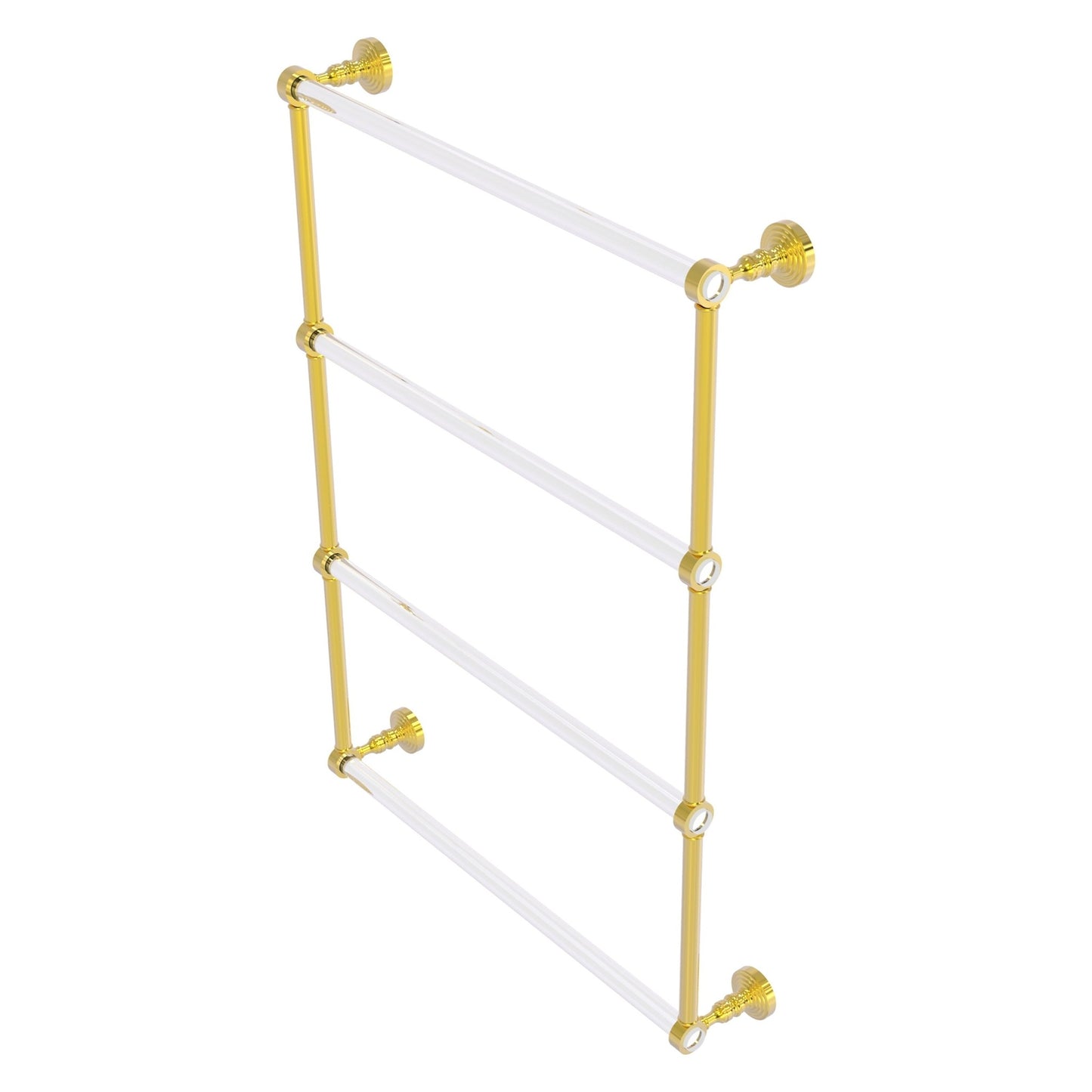 Allied Brass Pacific Grove 26.2" x 4.7" Polished Brass Solid Brass 4-Tier Ladder Towel Bar