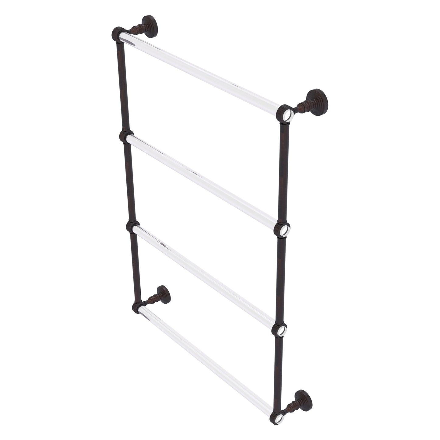 Allied Brass Pacific Grove 26.2" x 4.7" Venetian Bronze Solid Brass 4-Tier Ladder Towel Bar With Grooved Accents