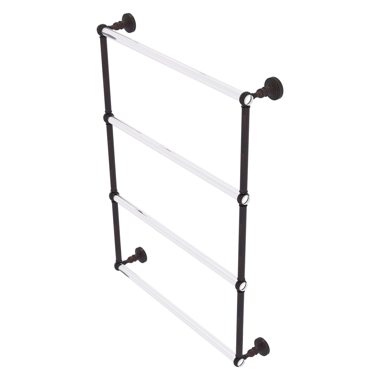 Allied Brass Pacific Grove 26.2" x 4.7" Venetian Bronze Solid Brass 4-Tier Ladder Towel Bar With Twisted Accents