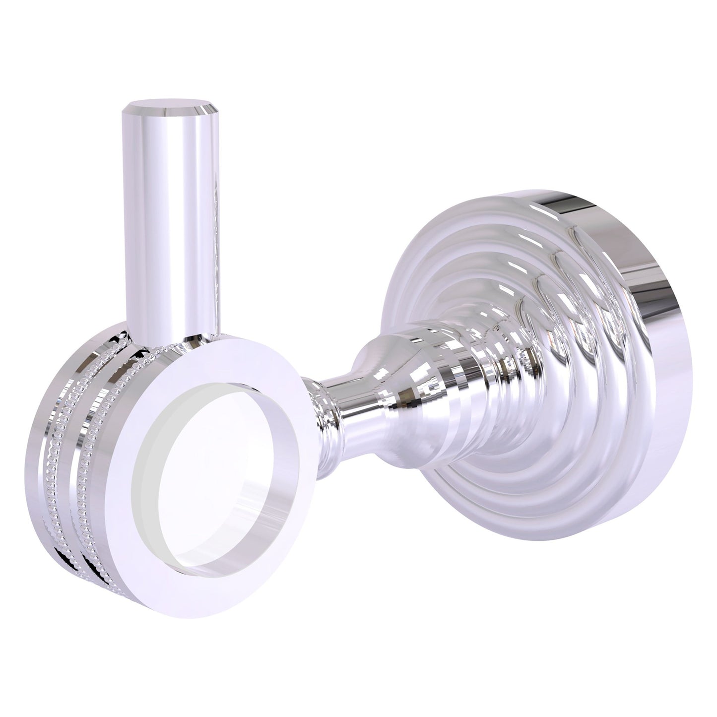 Allied Brass Pacific Grove 2.24" x 3.98" Polished Chrome Solid Brass Robe Hook With Dotted Accents