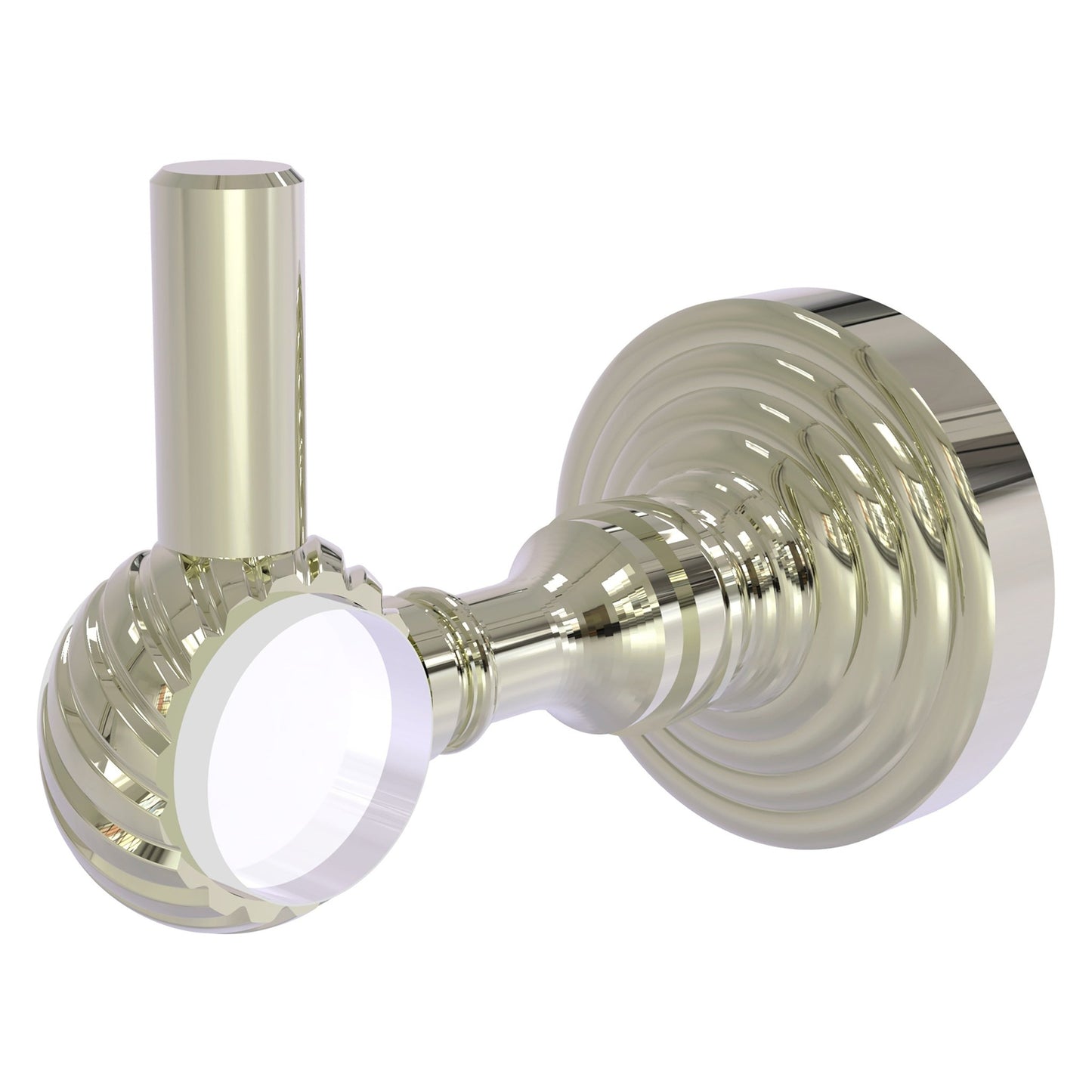 Allied Brass Pacific Grove 2.24" x 3.98" Polished Nickel Solid Brass Robe Hook With Twisted Accents