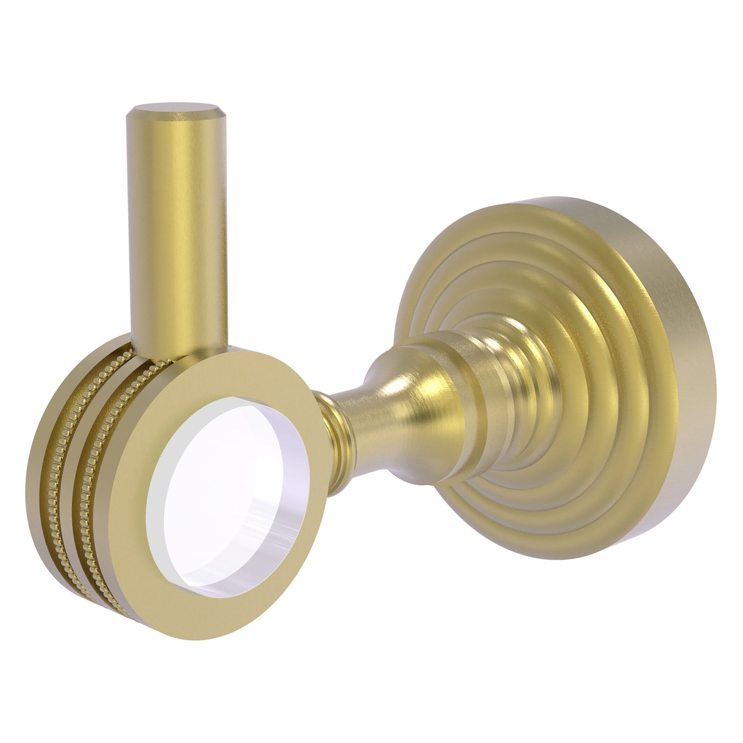 Allied Brass Pacific Grove 2.24" x 3.98" Satin Brass Solid Brass Robe Hook With Dotted Accents