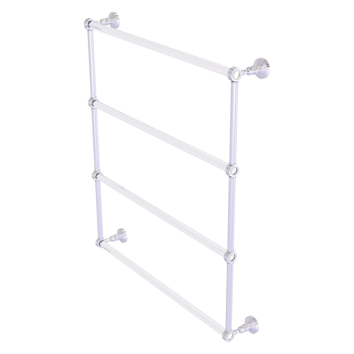 Allied Brass Pacific Grove 32.2" x 4.7" Polished Chrome Solid Brass 4-Tier Ladder Towel Bar With Dotted Accents