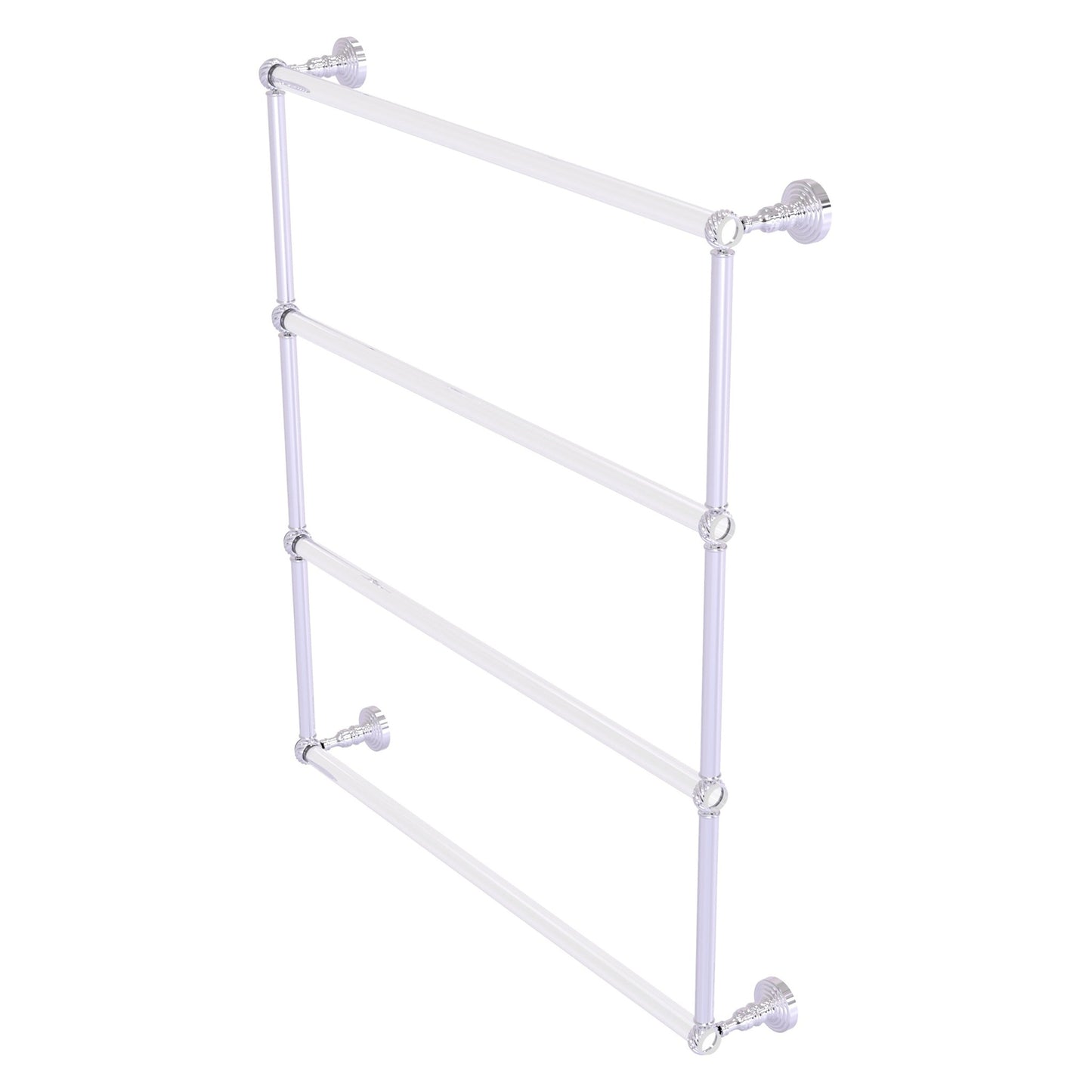 Allied Brass Pacific Grove 32.2" x 4.7" Polished Chrome Solid Brass 4-Tier Ladder Towel Bar With Twisted Accents
