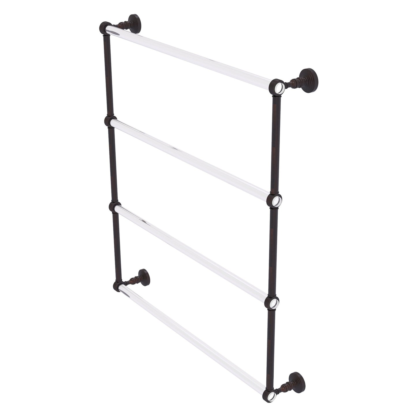 Allied Brass Pacific Grove 32.2" x 4.7" Venetian Bronze Solid Brass 4-Tier Ladder Towel Bar With Grooved Accents