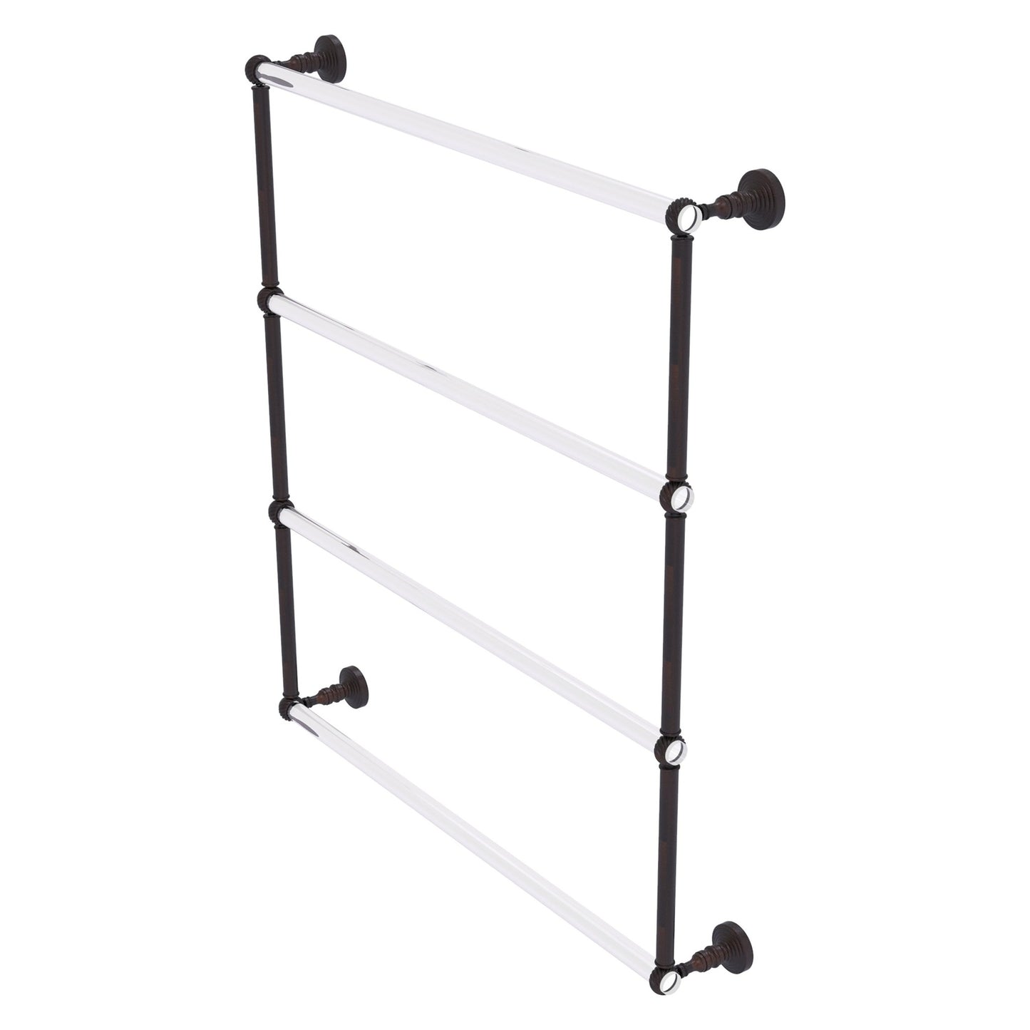 Allied Brass Pacific Grove 32.2" x 4.7" Venetian Bronze Solid Brass 4-Tier Ladder Towel Bar With Twisted Accents