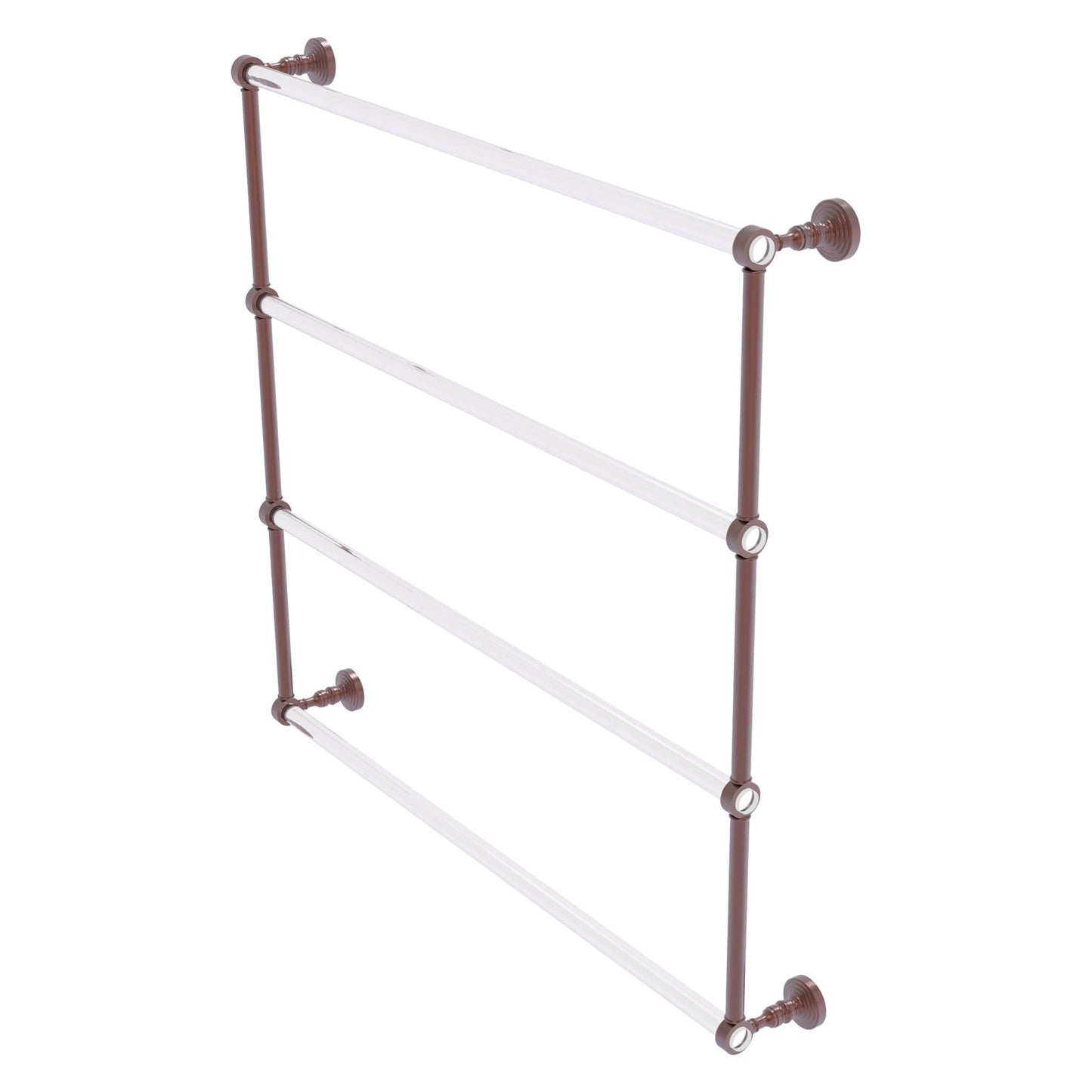 Allied Brass Pacific Grove 38.2" x 4.7" Antique Copper Solid Brass 4-Tier Ladder Towel Bar