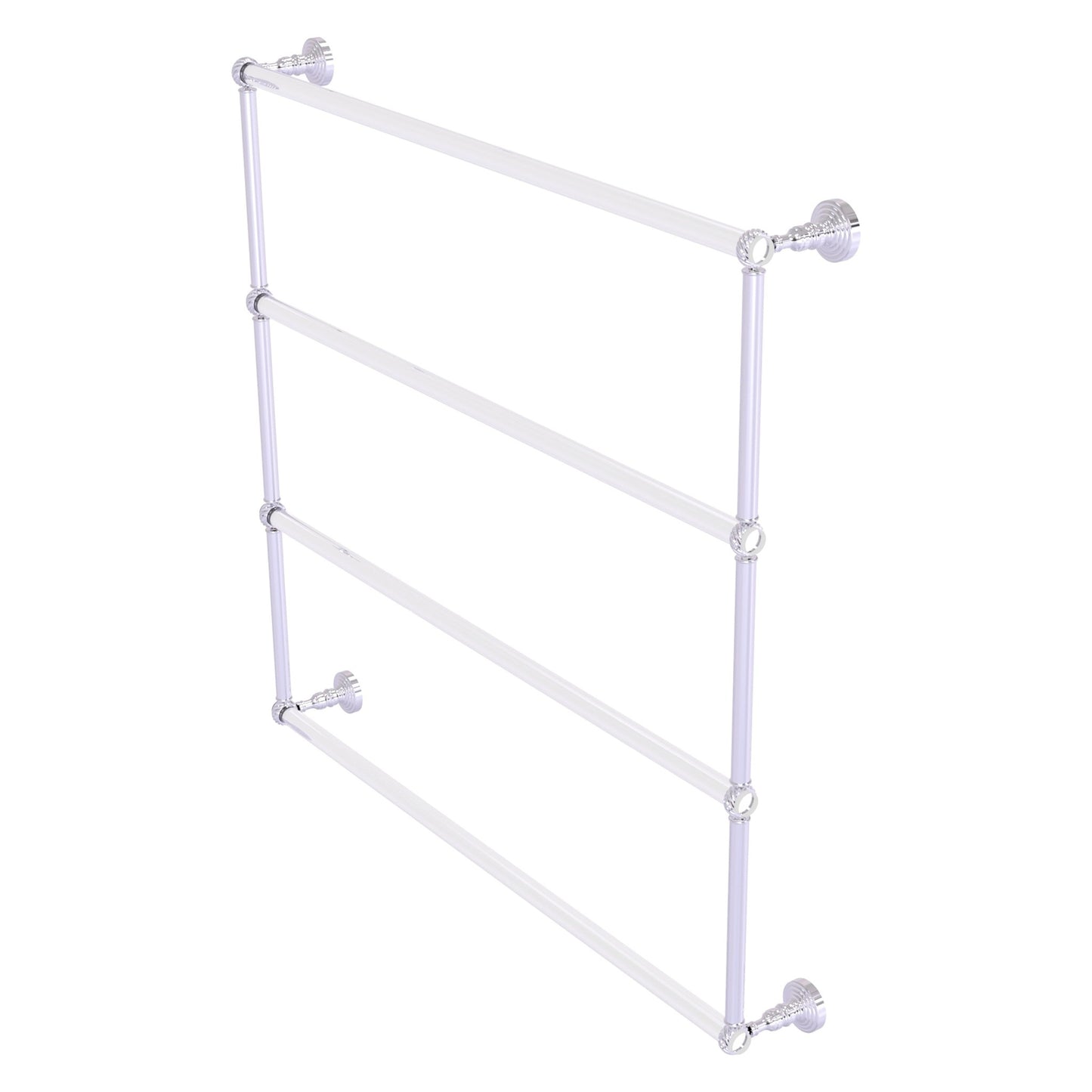 Allied Brass Pacific Grove 38.2" x 4.7" Polished Chrome Solid Brass 4-Tier Ladder Towel Bar With Twisted Accents