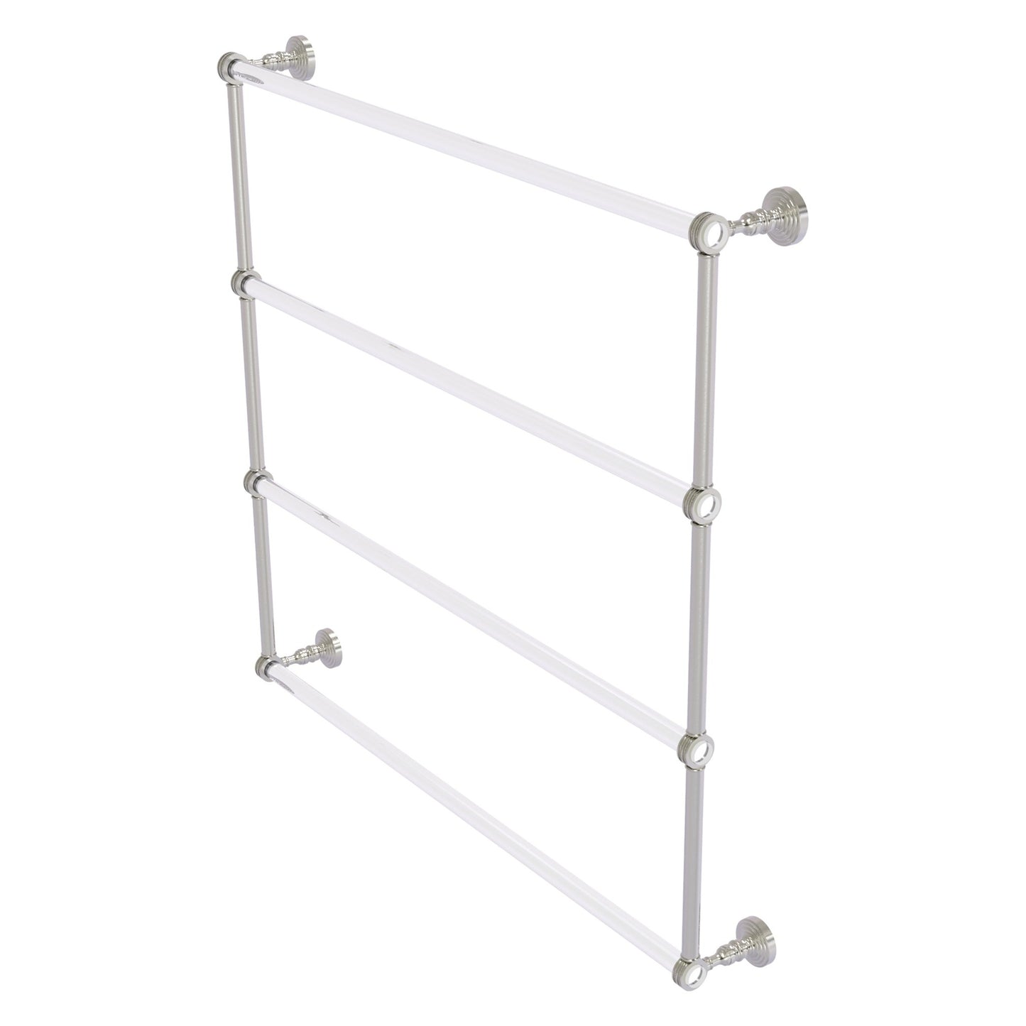 Allied Brass Pacific Grove 38.2" x 4.7" Satin Nickel Solid Brass 4-Tier Ladder Towel Bar With Dotted Accents