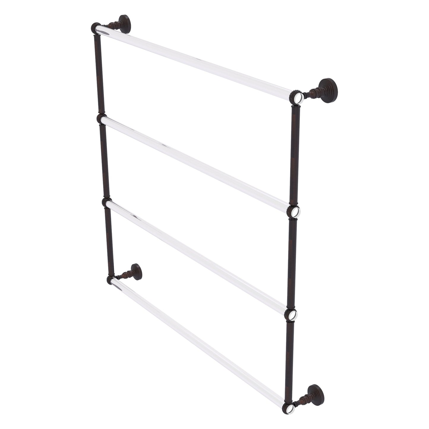 Allied Brass Pacific Grove 38.2" x 4.7" Venetian Bronze Solid Brass 4-Tier Ladder Towel Bar With Twisted Accents