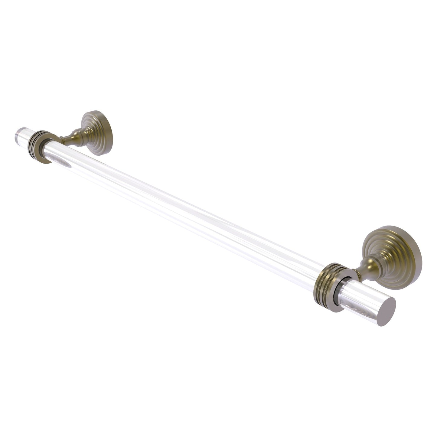 Allied Brass Pacific Grove 40" x 2.2" Antique Brass Solid Brass Towel Bar With Dotted Accents
