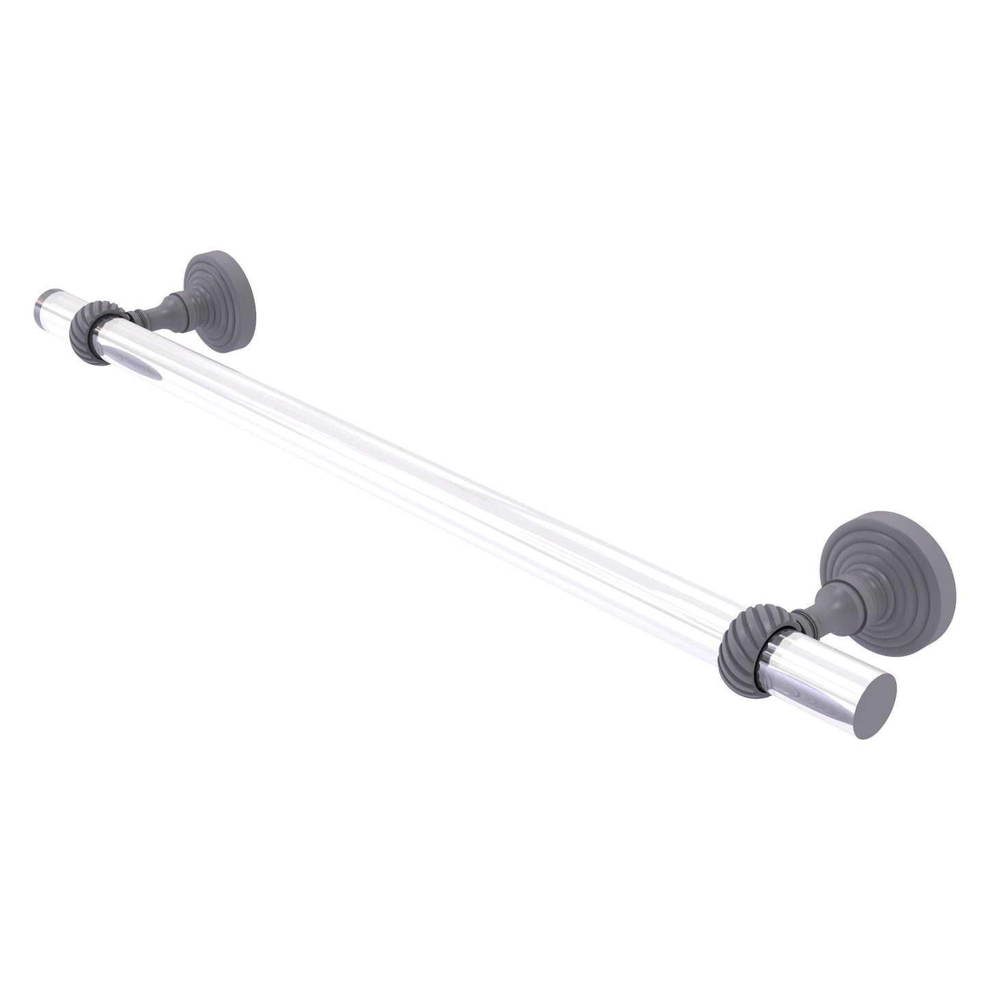 Allied Brass Pacific Grove 40" x 2.2" Matte Gray Solid Brass 36-Inch Towel Bar With Twisted Accents