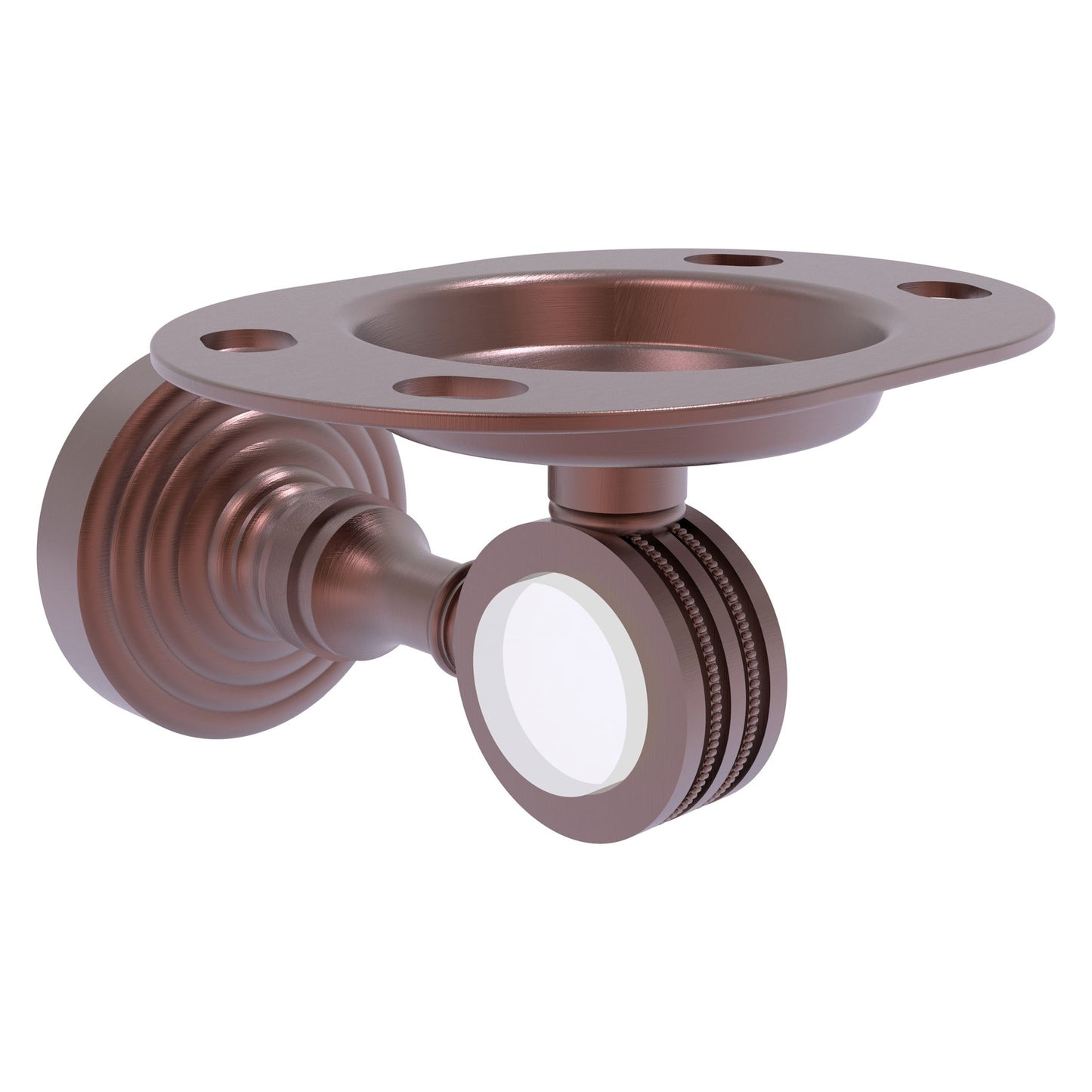 Allied Brass Pacific Grove 4.3" x 2.8" Antique Copper Solid Brass Tumbler and Toothbrush Holder With Dotted Accents