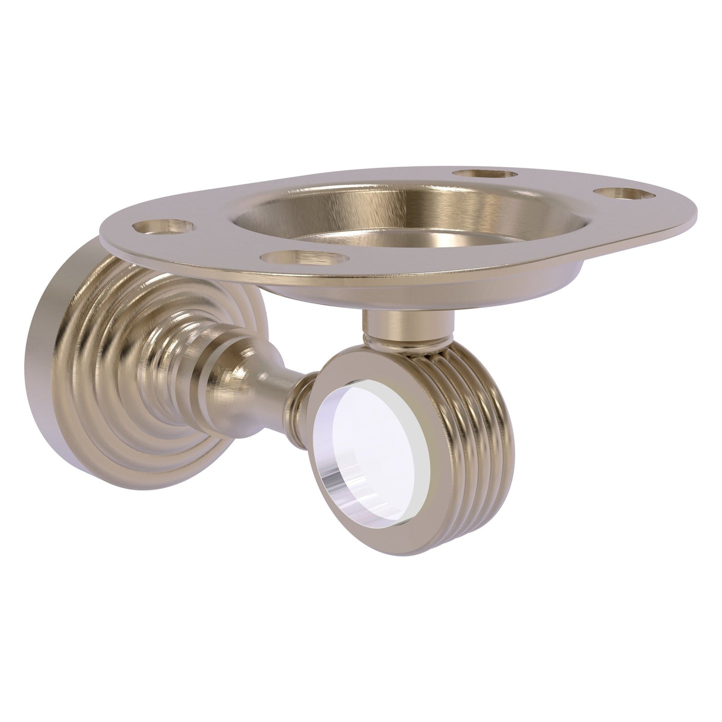 Allied Brass Pacific Grove 4.3" x 2.8" Antique Pewter Solid Brass Tumbler and Toothbrush Holder With Grooved Accents