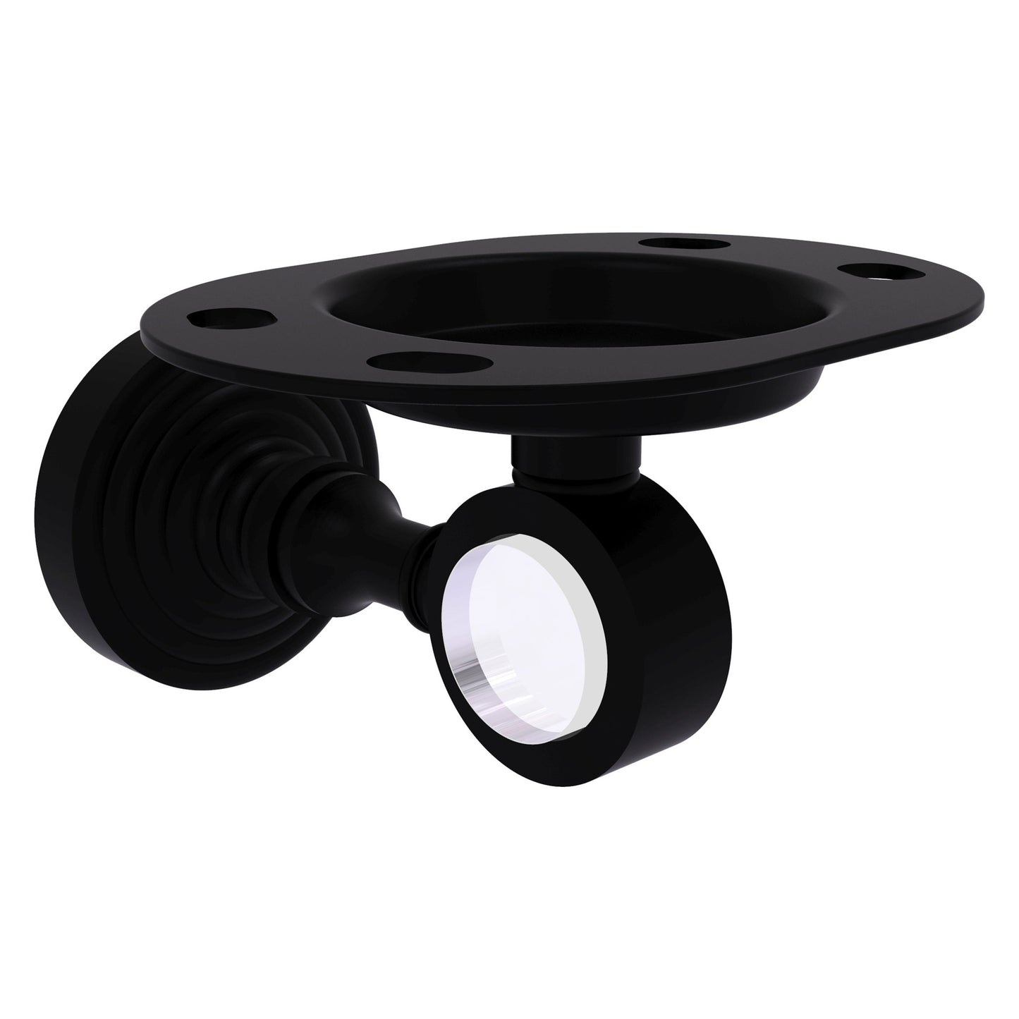 Allied Brass Pacific Grove 4.3" x 2.8" Matte Black Solid Brass Tumbler and Toothbrush Holder