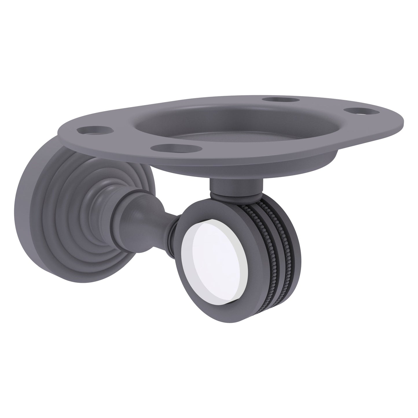 Allied Brass Pacific Grove 4.3" x 2.8" Matte Gray Solid Brass Tumbler and Toothbrush Holder With Dotted Accents