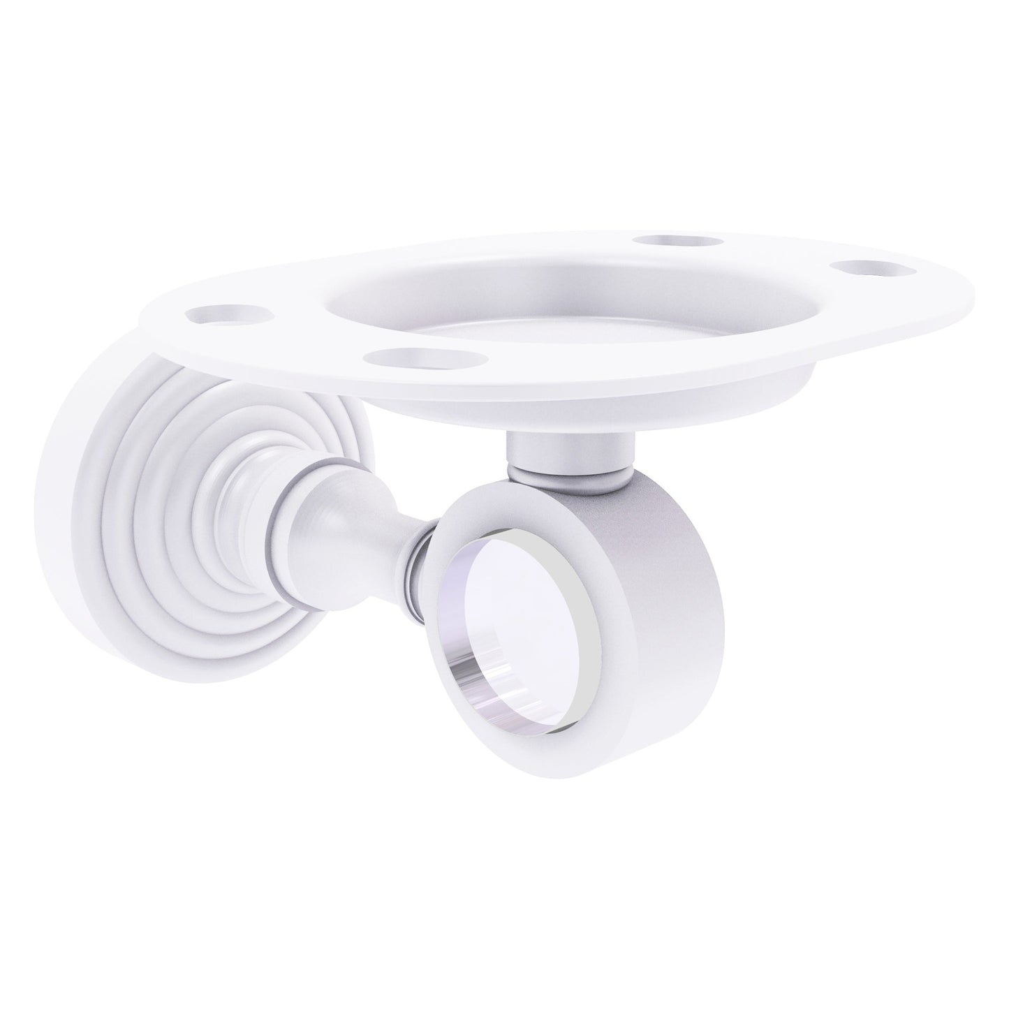 Allied Brass Pacific Grove 4.3" x 2.8" Matte White Solid Brass Tumbler and Toothbrush Holder