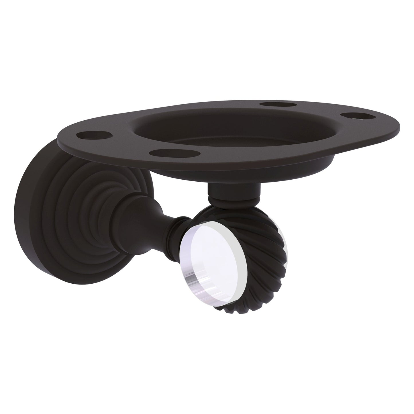 Allied Brass Pacific Grove 4.3" x 2.8" Oil Rubbed Bronze Solid Brass Tumbler and Toothbrush Holder With Twisted Accents