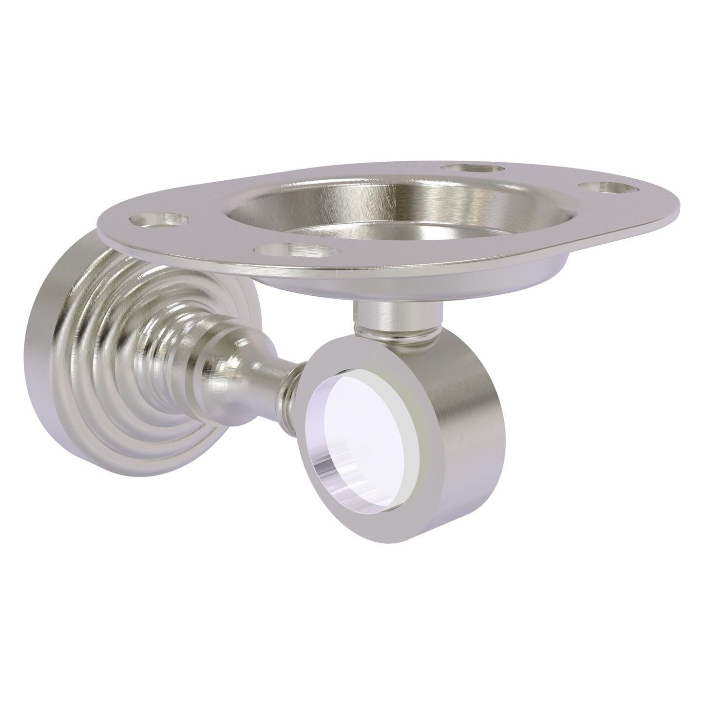 Allied Brass Pacific Grove 4.3" x 2.8" Satin Nickel Solid Brass Tumbler and Toothbrush Holder