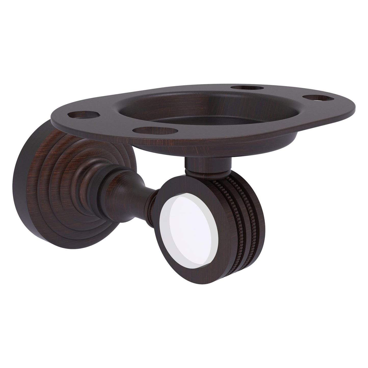 Allied Brass Pacific Grove 4.3" x 2.8" Venetian Bronze Solid Brass Tumbler and Toothbrush Holder With Dotted Accents