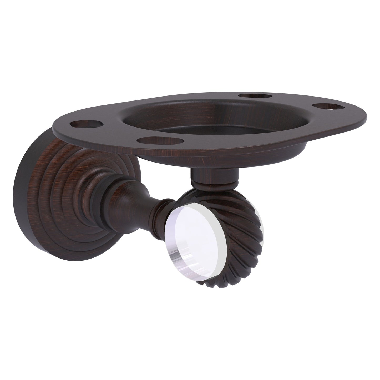 Allied Brass Pacific Grove 4.3" x 2.8" Venetian Bronze Solid Brass Tumbler and Toothbrush Holder With Twisted Accents