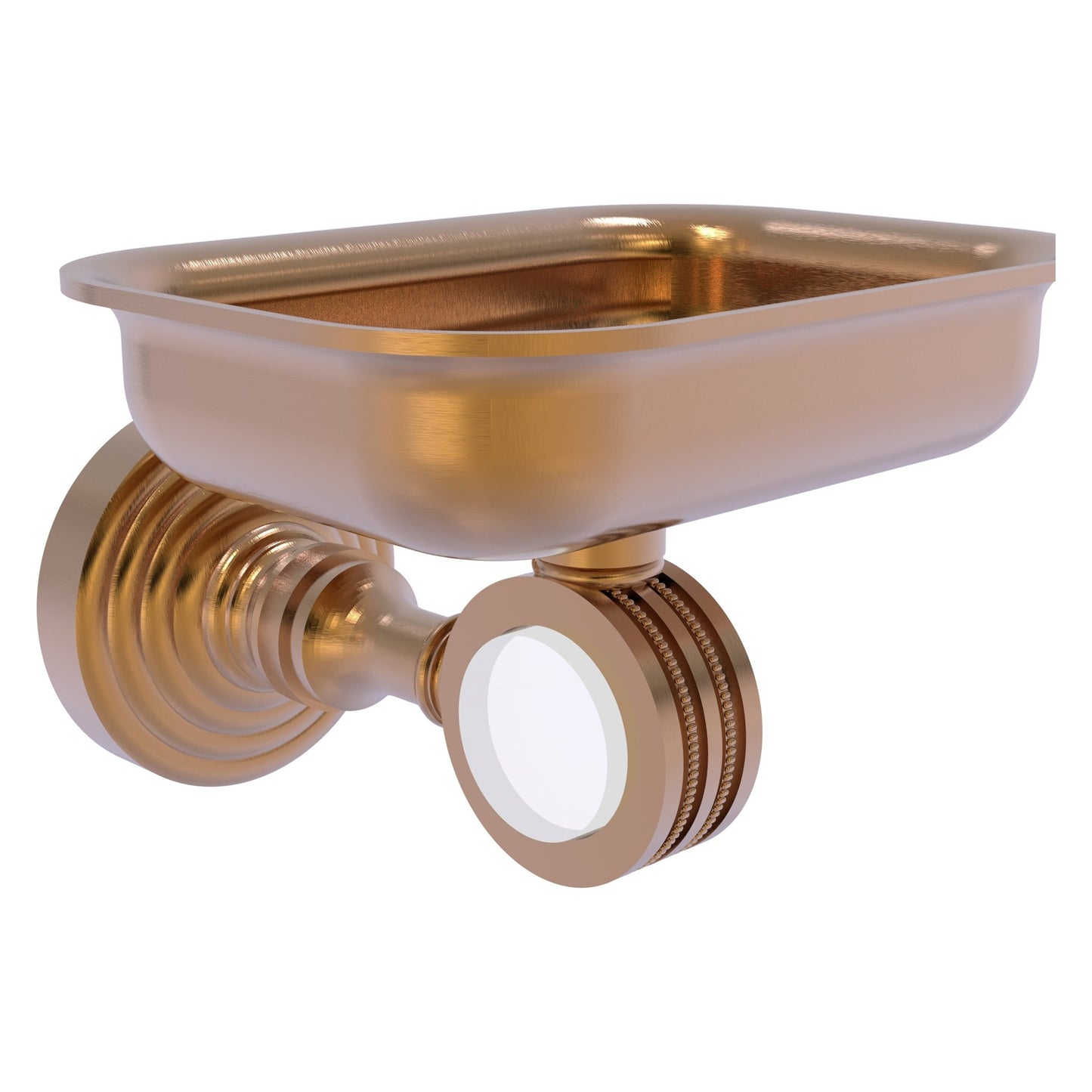 Allied Brass Pacific Grove 4.4" x 3.3" Brushed Bronze Solid Brass Wall-Mounted Soap Dish Holder With Dotted Accents