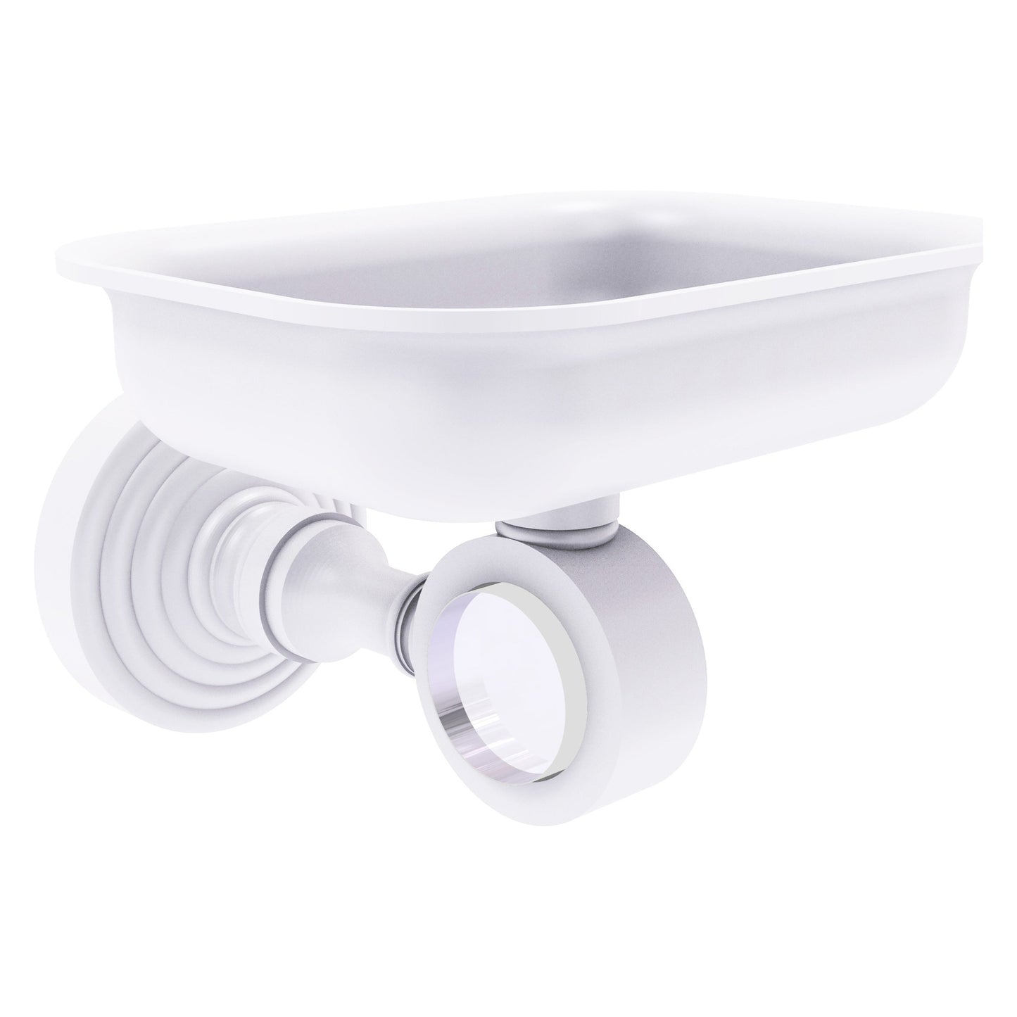 Allied Brass Pacific Grove 4.4" x 3.3" Matte White Solid Brass Wall-Mounted Soap Dish Holder