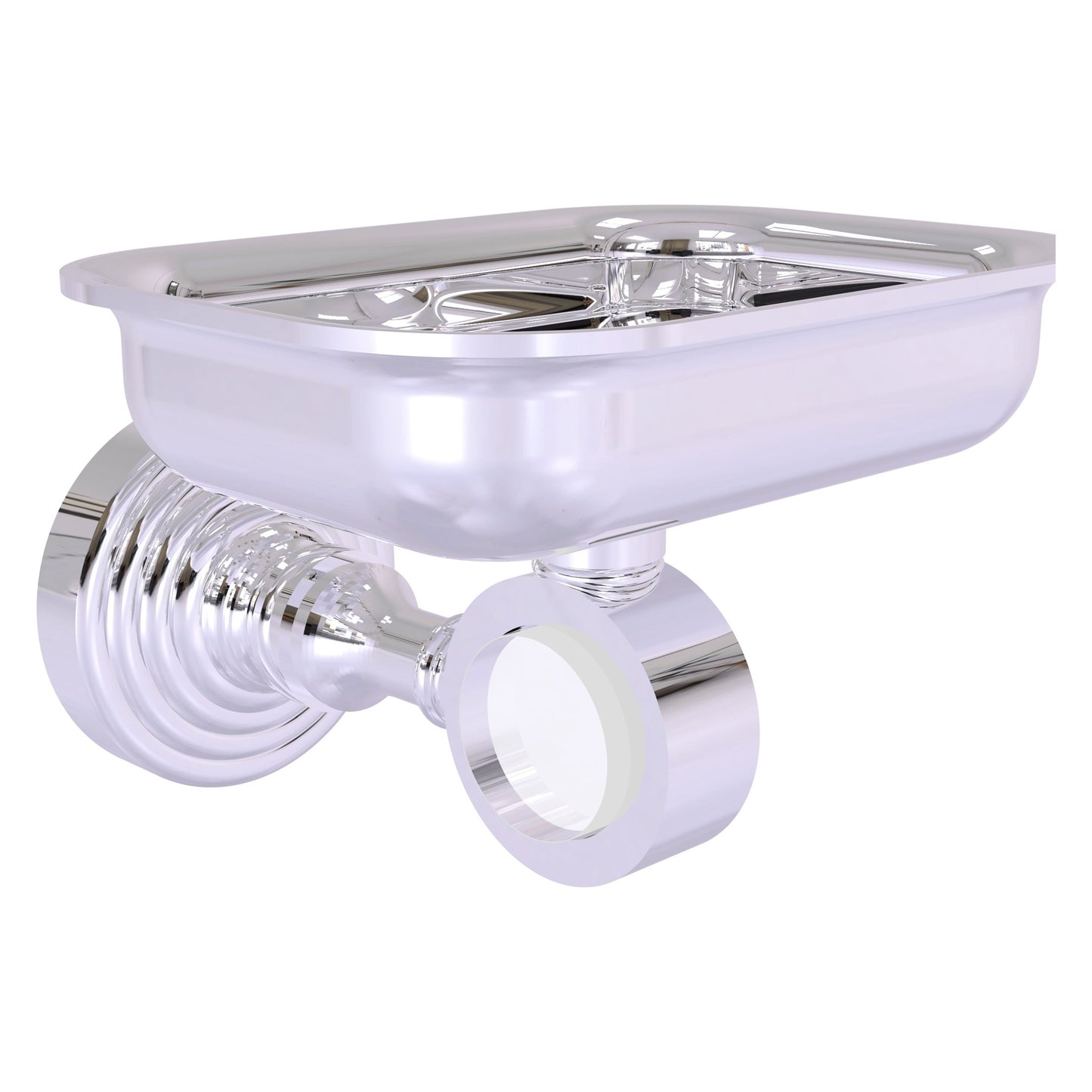 Allied Brass Pacific Grove 4.4" x 3.3" Polished Chrome Solid Brass Wall-Mounted Soap Dish Holder