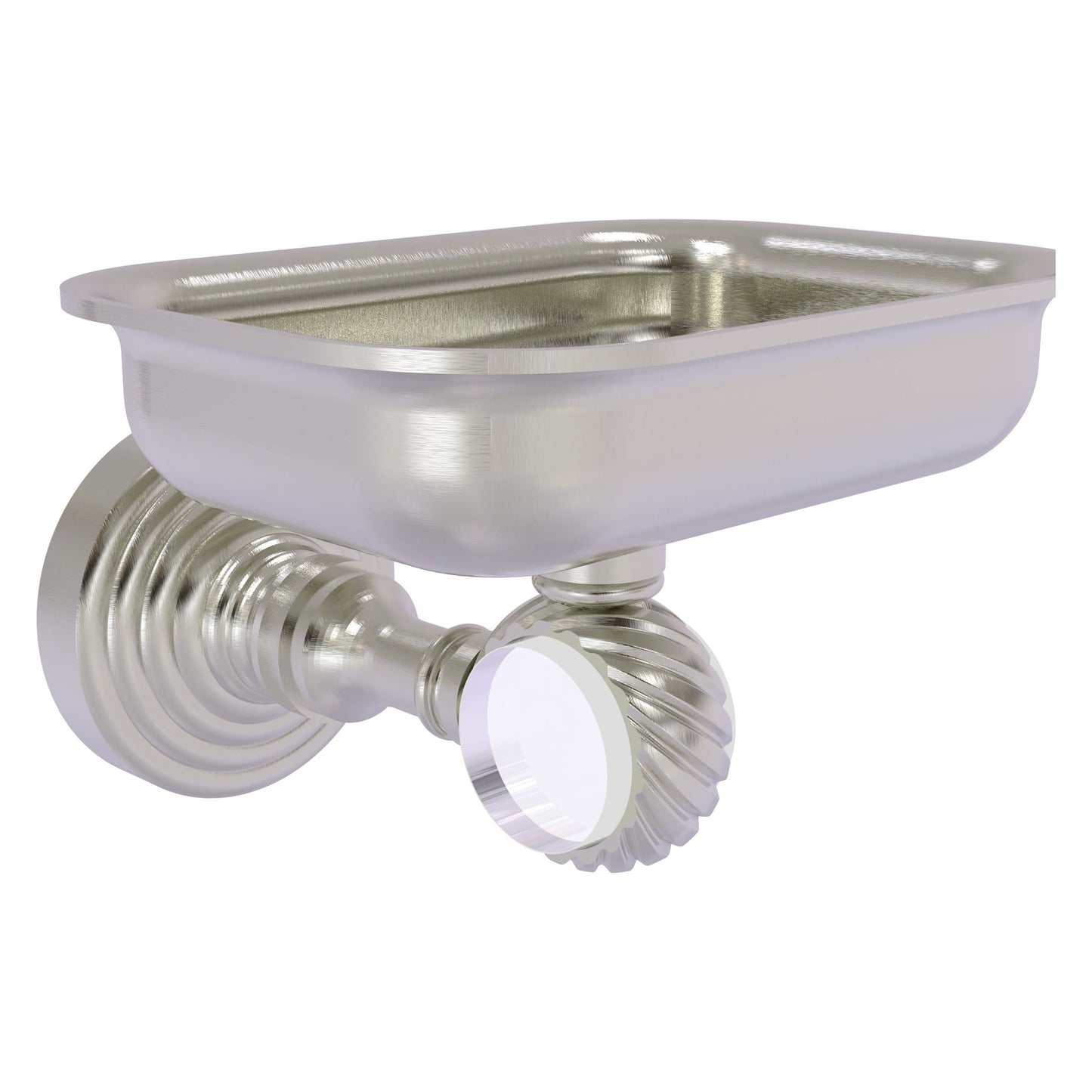 Allied Brass Pacific Grove 4.4" x 3.3" Satin Nickel Solid Brass Wall-Mounted Soap Dish Holder With Twisted Accents