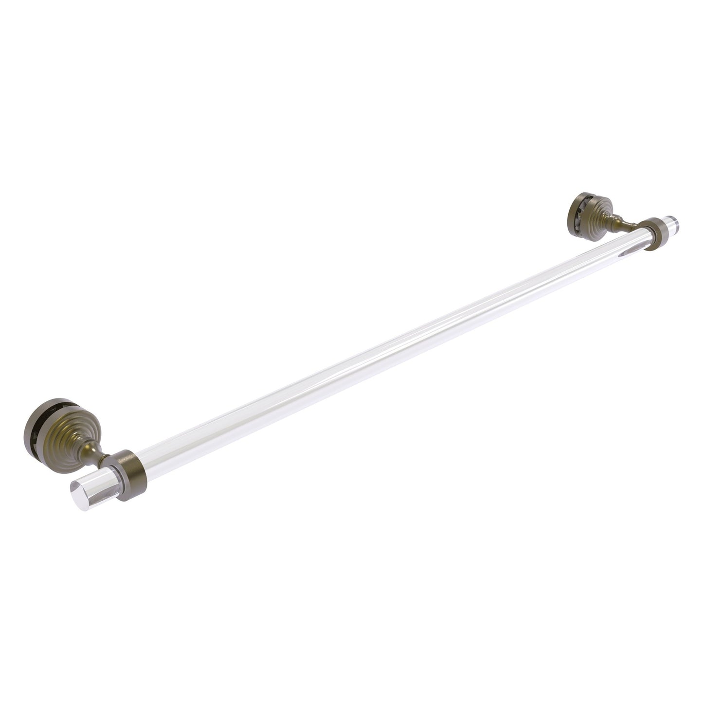 Allied Brass Pacific Grove 5.2" x 2.2" Antique Brass Solid Brass 30-Inch Shower Door Towel Bar