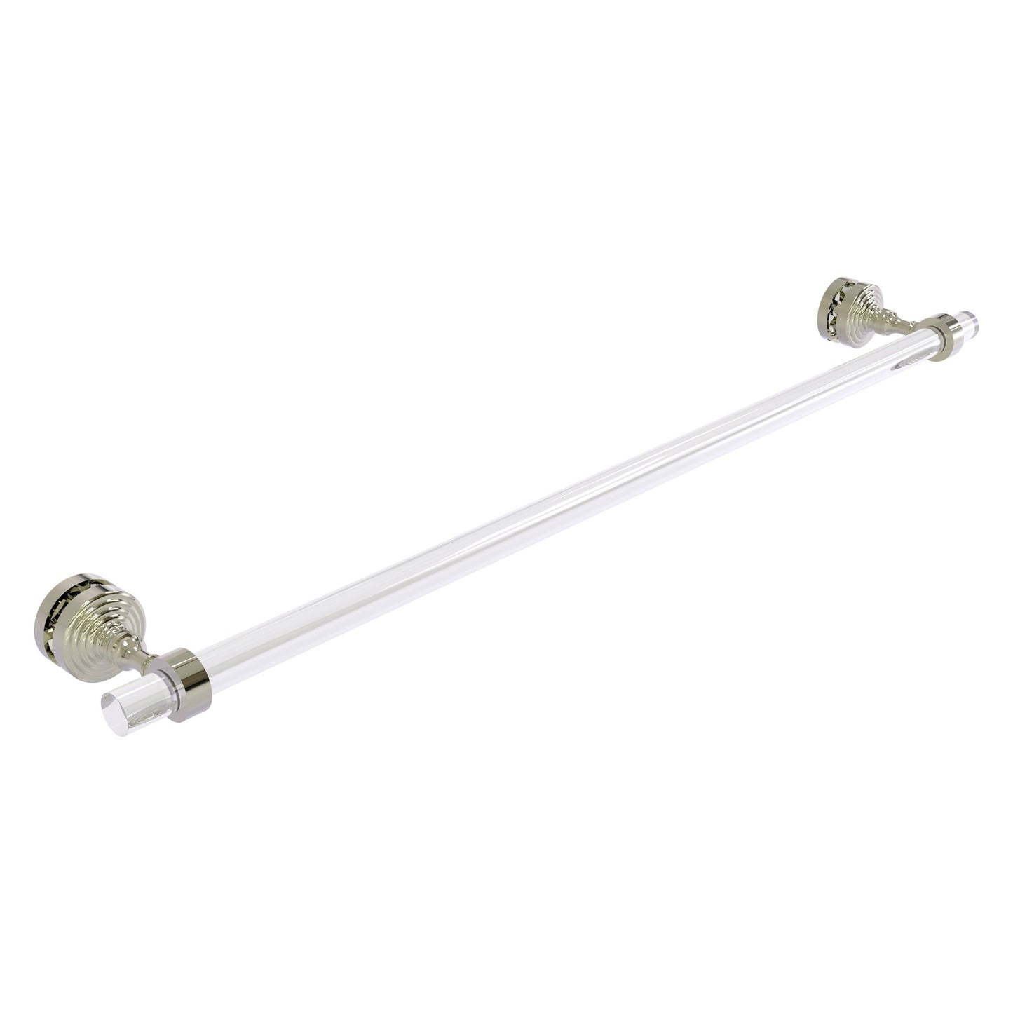Allied Brass Pacific Grove 5.2" x 2.2" Polished Nickel Solid Brass 30-Inch Shower Door Towel Bar