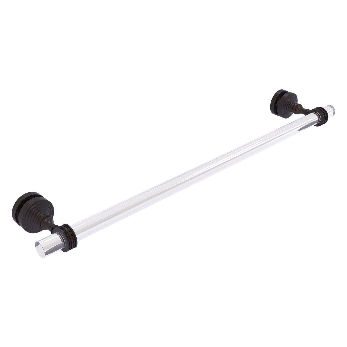 Allied Brass Pacific Grove 5.2" x 2.2" Venetian Bronze Solid Brass 24-Inch Shower Door Towel Bar With Dotted Accents
