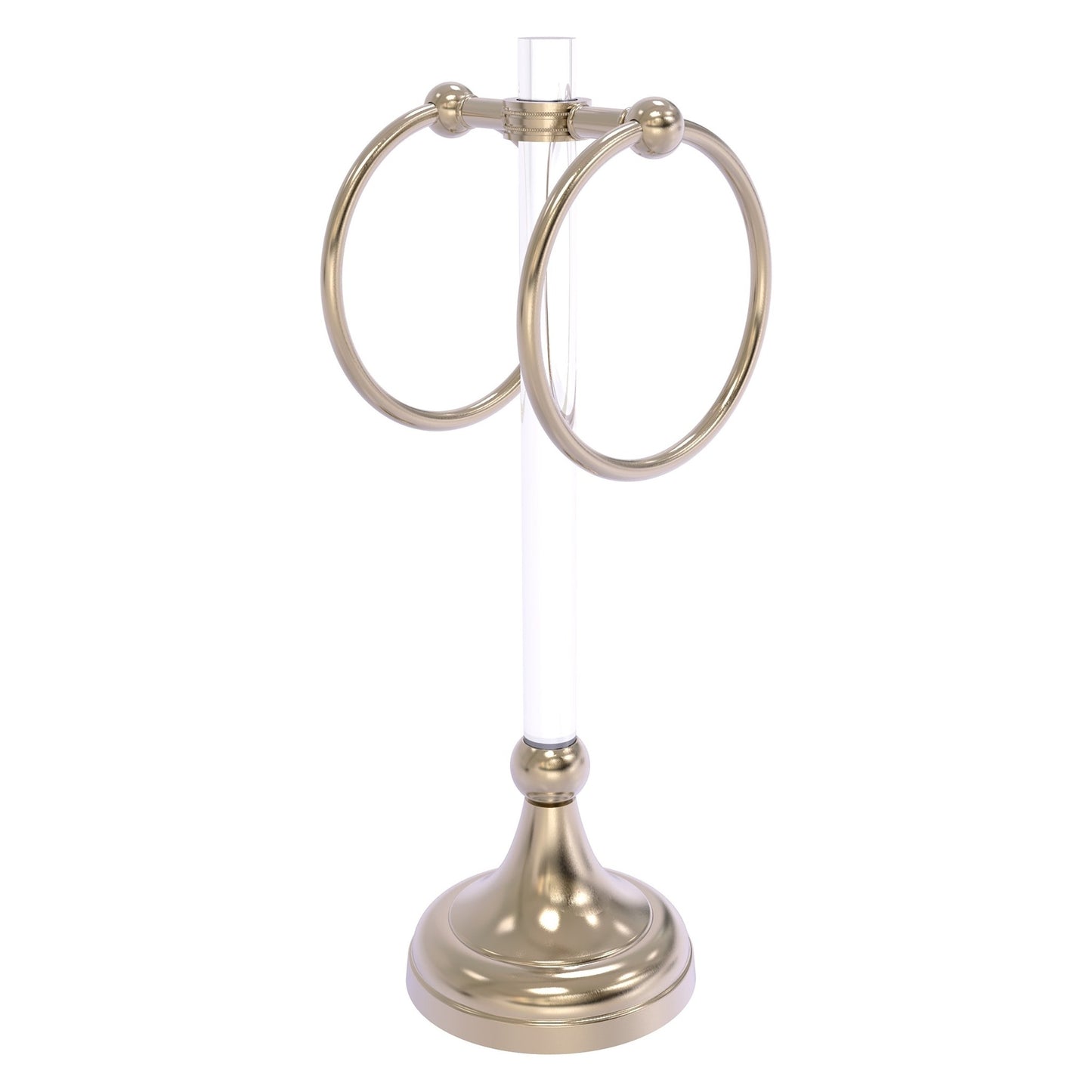 Allied Brass Pacific Grove 5.8" x 5.5" Antique Pewter Solid Brass 2-Ring Vanity Top Guest Towel Ring With Dotted Accents