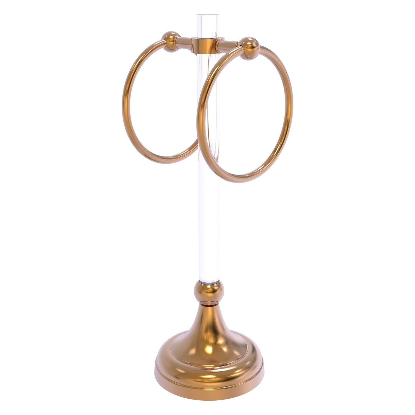 Allied Brass Pacific Grove 5.8" x 5.5" Brushed Bronze Solid Brass 2-Ring Vanity Top Guest Towel Ring