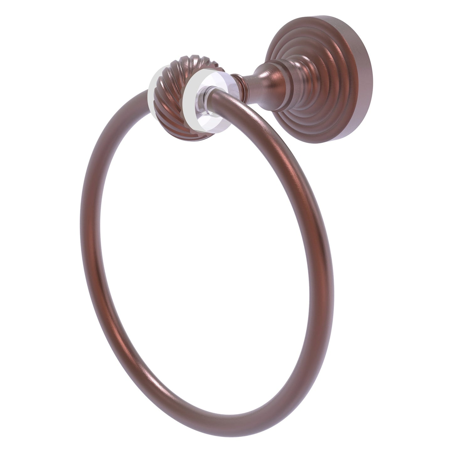 Allied Brass Pacific Grove 6" x 7" Antique Copper Solid Brass Towel Ring With Twisted Accents