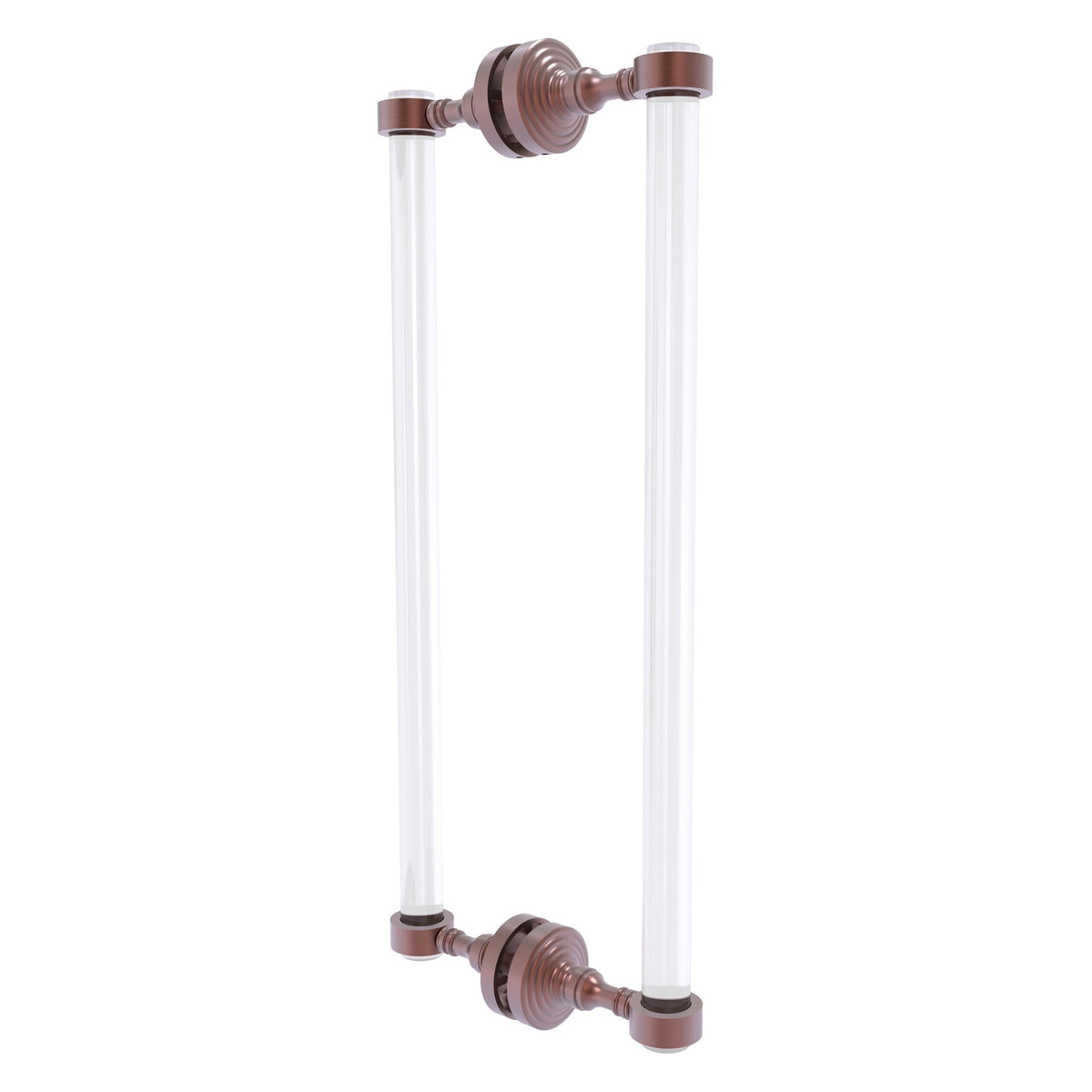 Allied Brass Pacific Grove 8.7" x 2.2" Antique Copper Solid Brass 18-Inch Back to Back Shower Door Pull