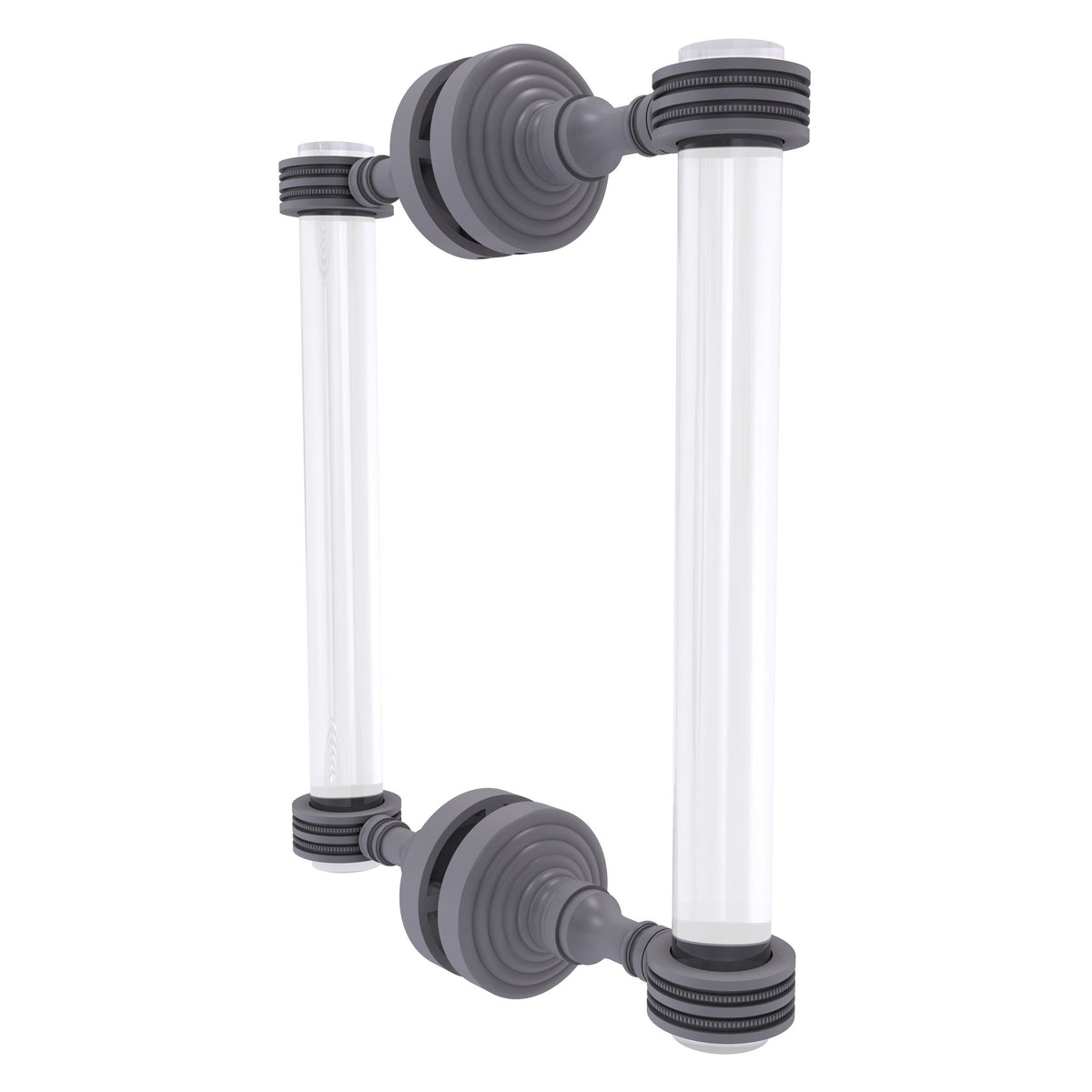 Allied Brass Pacific Grove 8.7" x 2.2" Matte Gray Solid Brass 8-Inch Back to Back Shower Door Pull With Dotted Accents