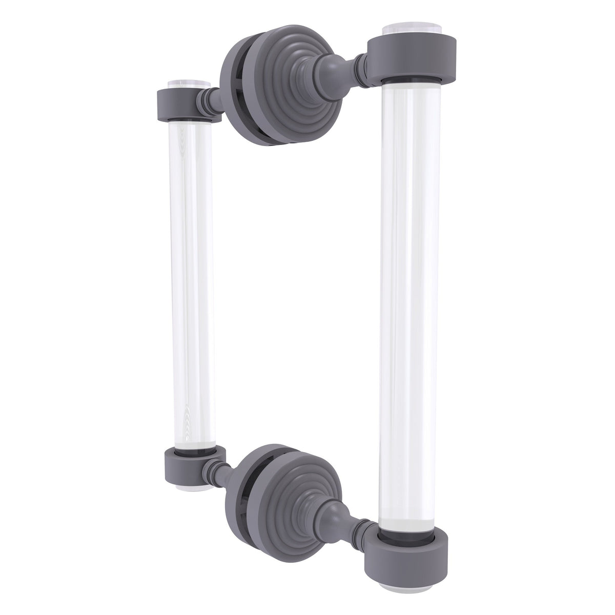 Allied Brass Pacific Grove 8.7" x 2.2" Matte Gray Solid Brass 8-Inch Back to Back Shower Door Pull