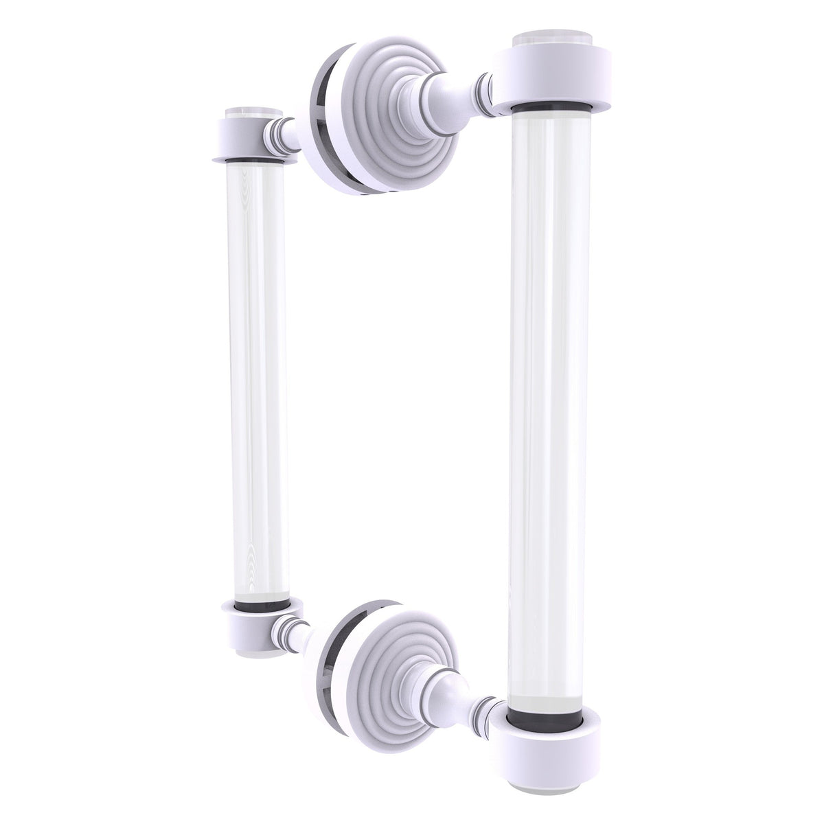 Allied Brass Pacific Grove 8.7" x 2.2" Matte White Solid Brass 8-Inch Back to Back Shower Door Pull