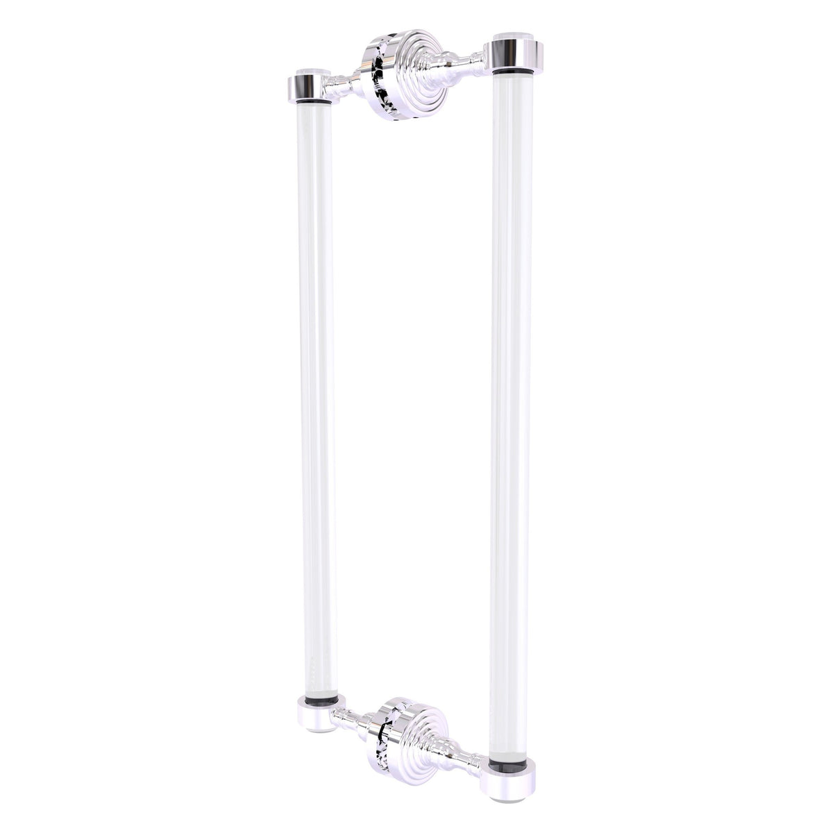 Allied Brass Pacific Grove 8.7" x 2.2" Polished Chrome Solid Brass 18-Inch Back to Back Shower Door Pull