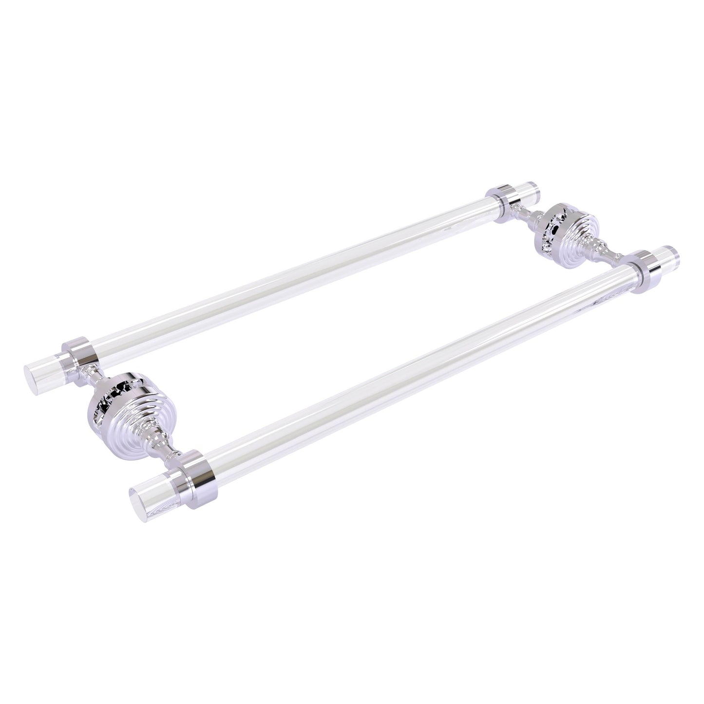 Allied Brass Pacific Grove 8.7" x 2.2" Polished Chrome Solid Brass 18-Inch Back-to-Back Shower Door Towel Bar