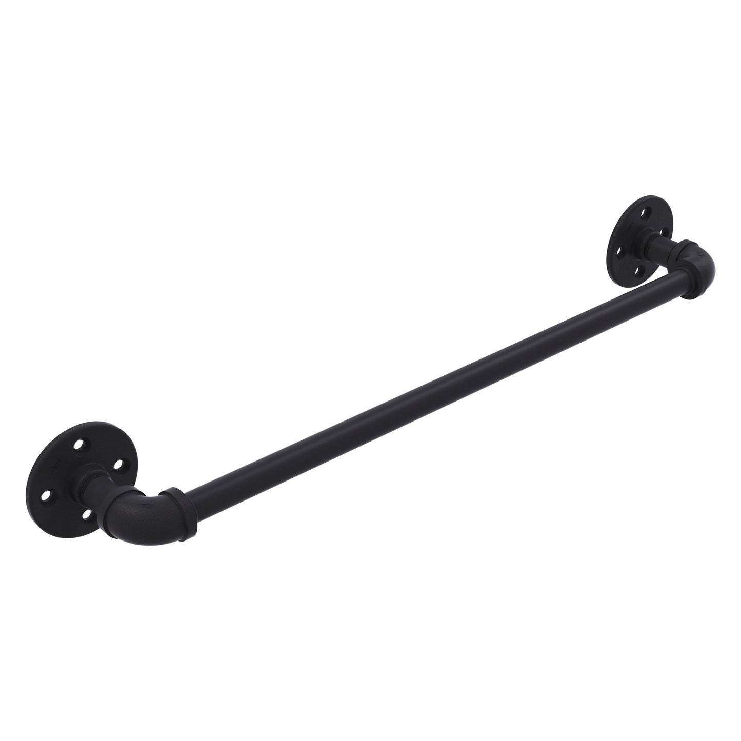 Allied Brass Pipeline 18" x 3.3" Matte Black Solid Brass Towel Bar