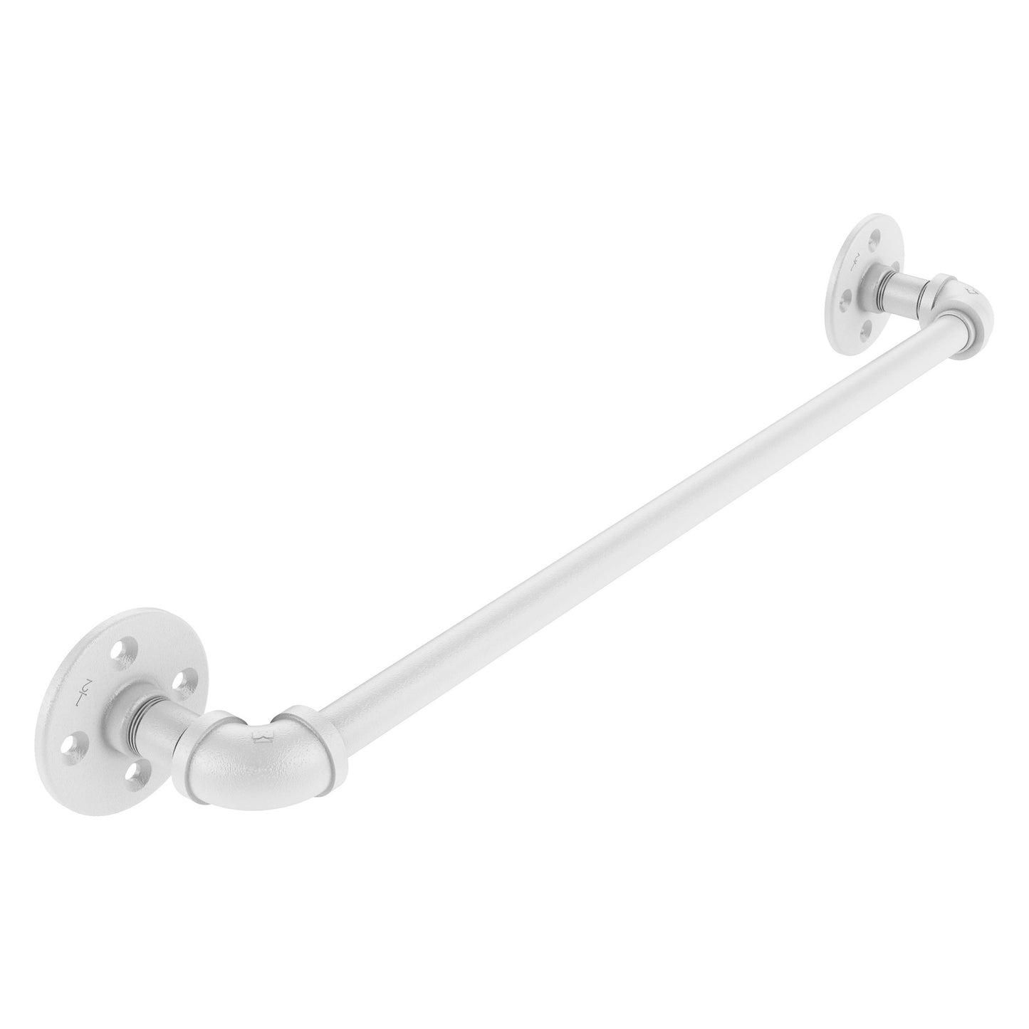Allied Brass Pipeline 18" x 3.3" Matte White Solid Brass Towel Bar