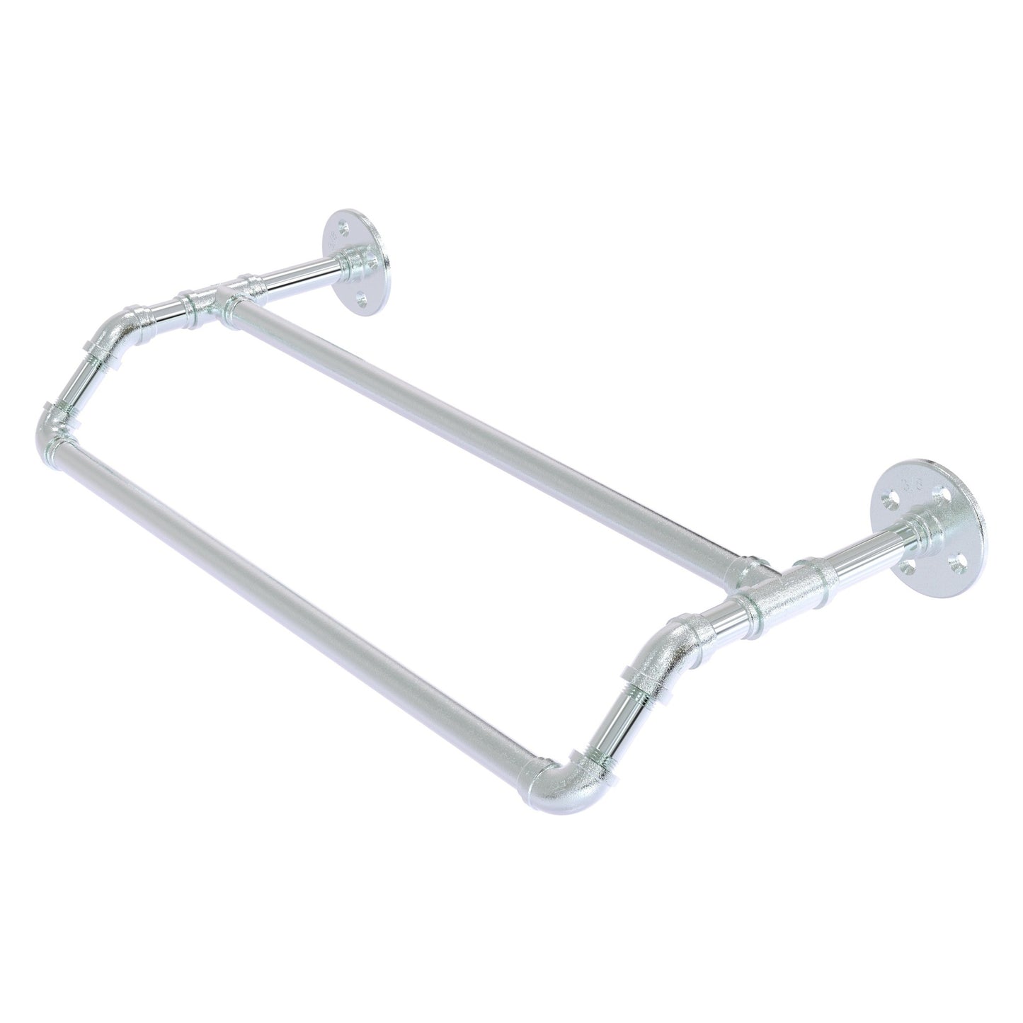 Allied Brass Pipeline 24" x 10.3" Polished Chrome Solid Brass Double Towel Bar
