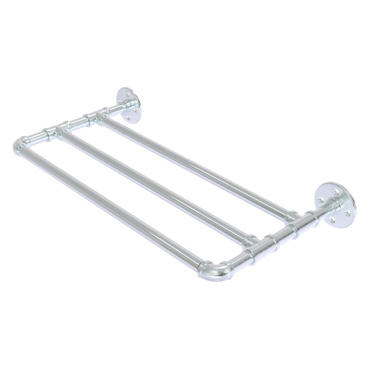 Allied Brass Pipeline 24" x 10.8" Polished Chrome Solid Brass Wall-Mounted Towel Shelf