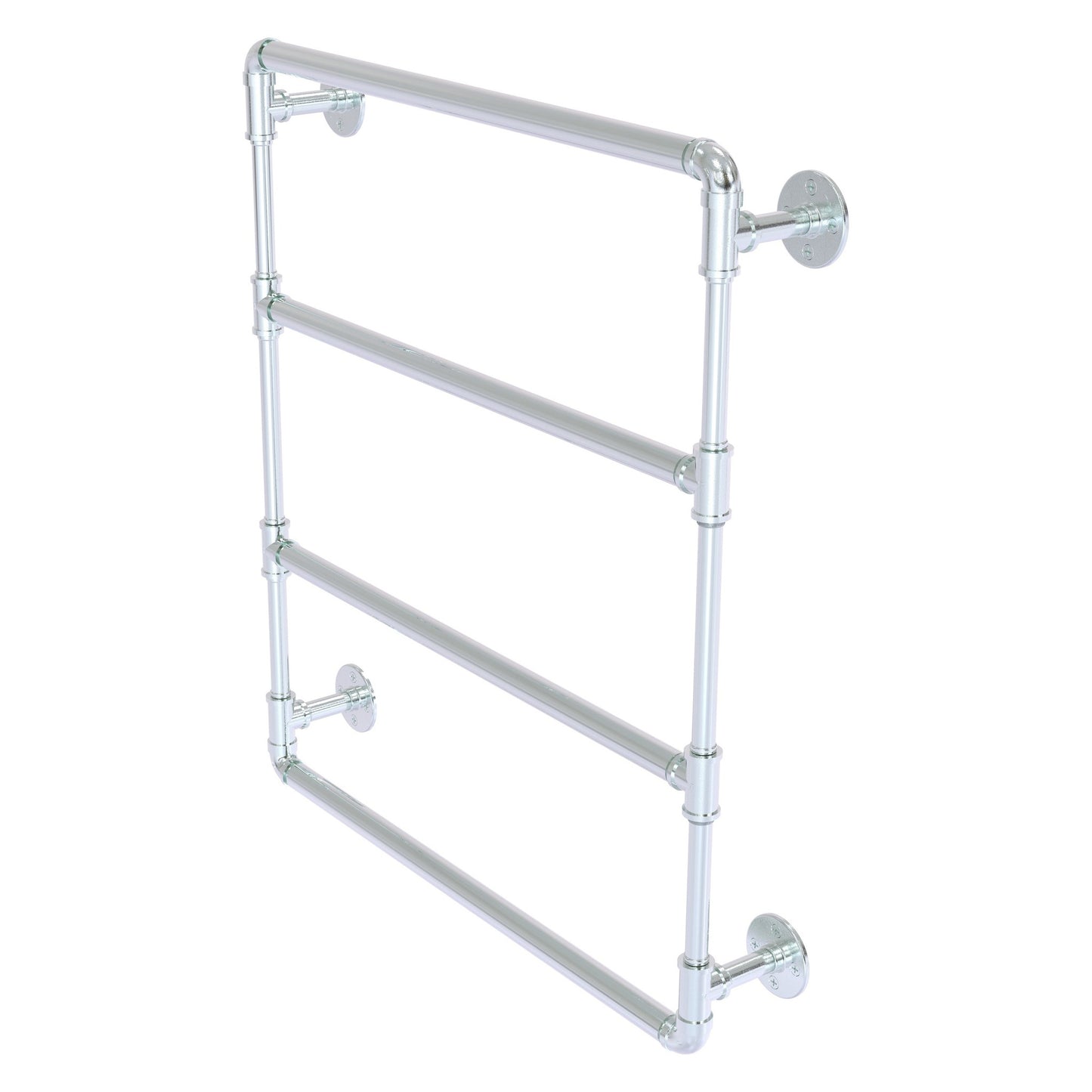 Allied Brass Pipeline 24" x 4.4" Polished Chrome Solid Brass Wall-Mounted Ladder Towel Bar